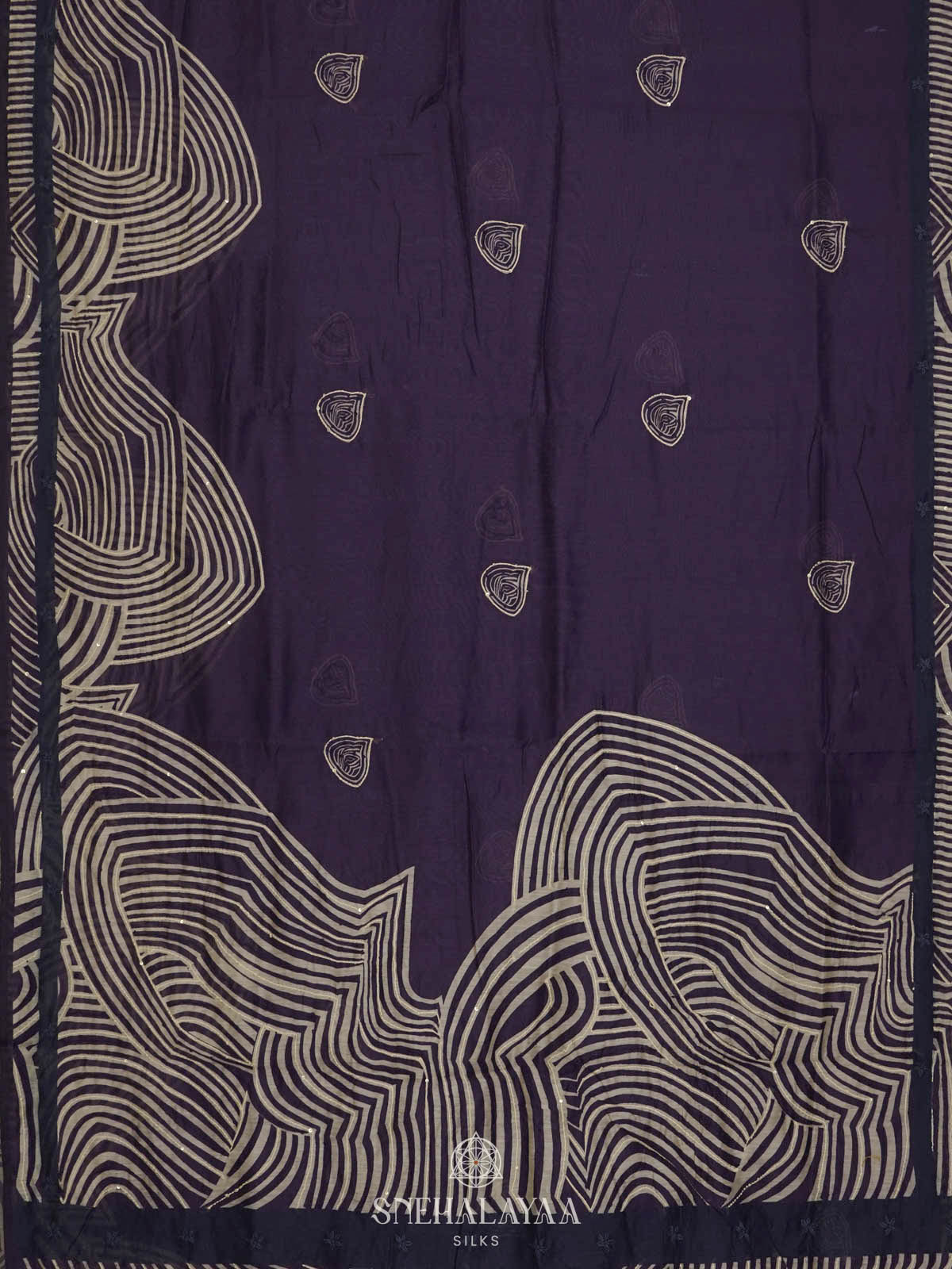 Purple Linen Embroidery Saree