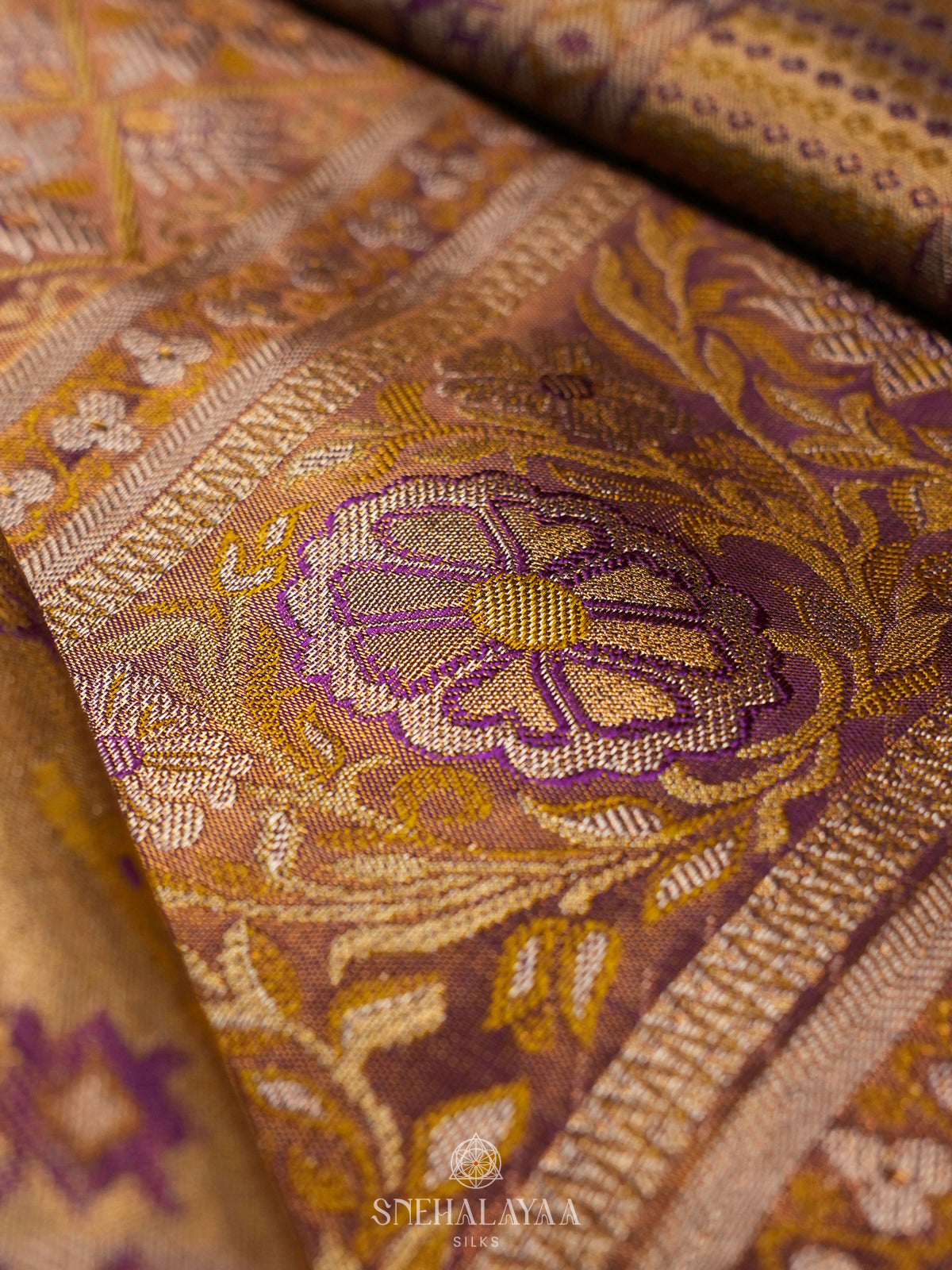 Mustard Yellow Kanjivaram Silk Saree