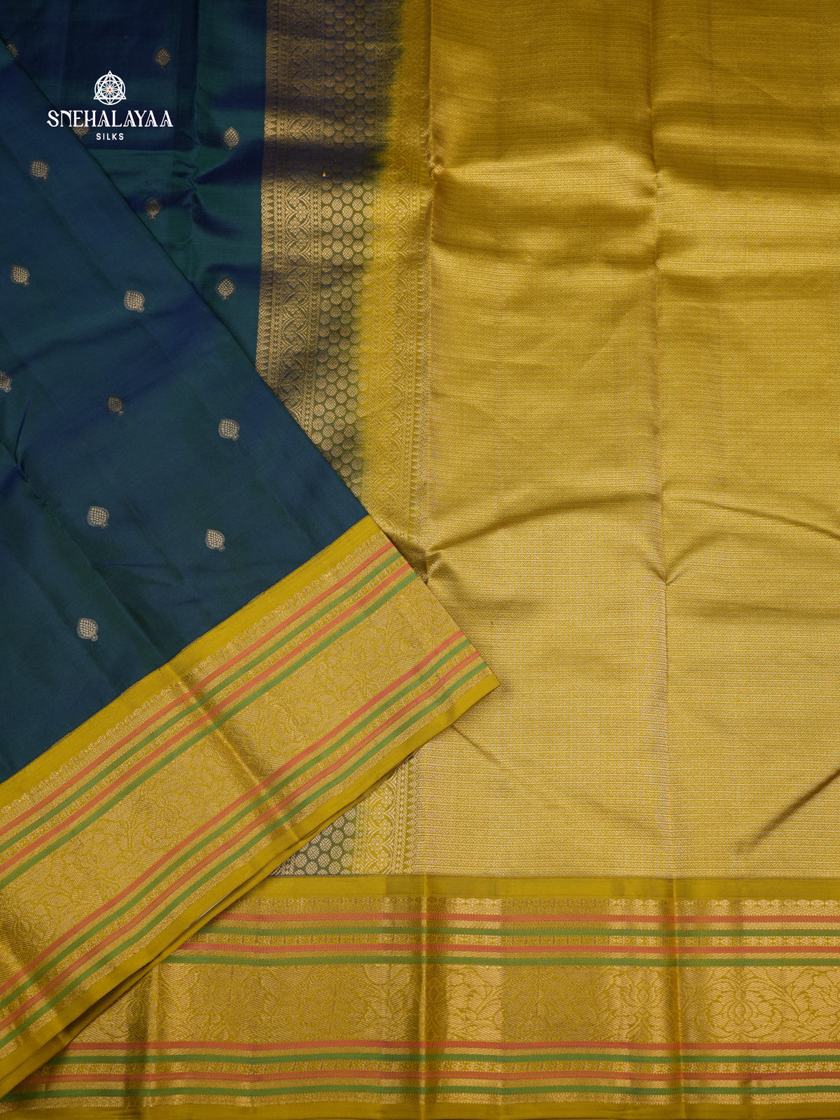 Teal Green Kanjivaram Silk Saree