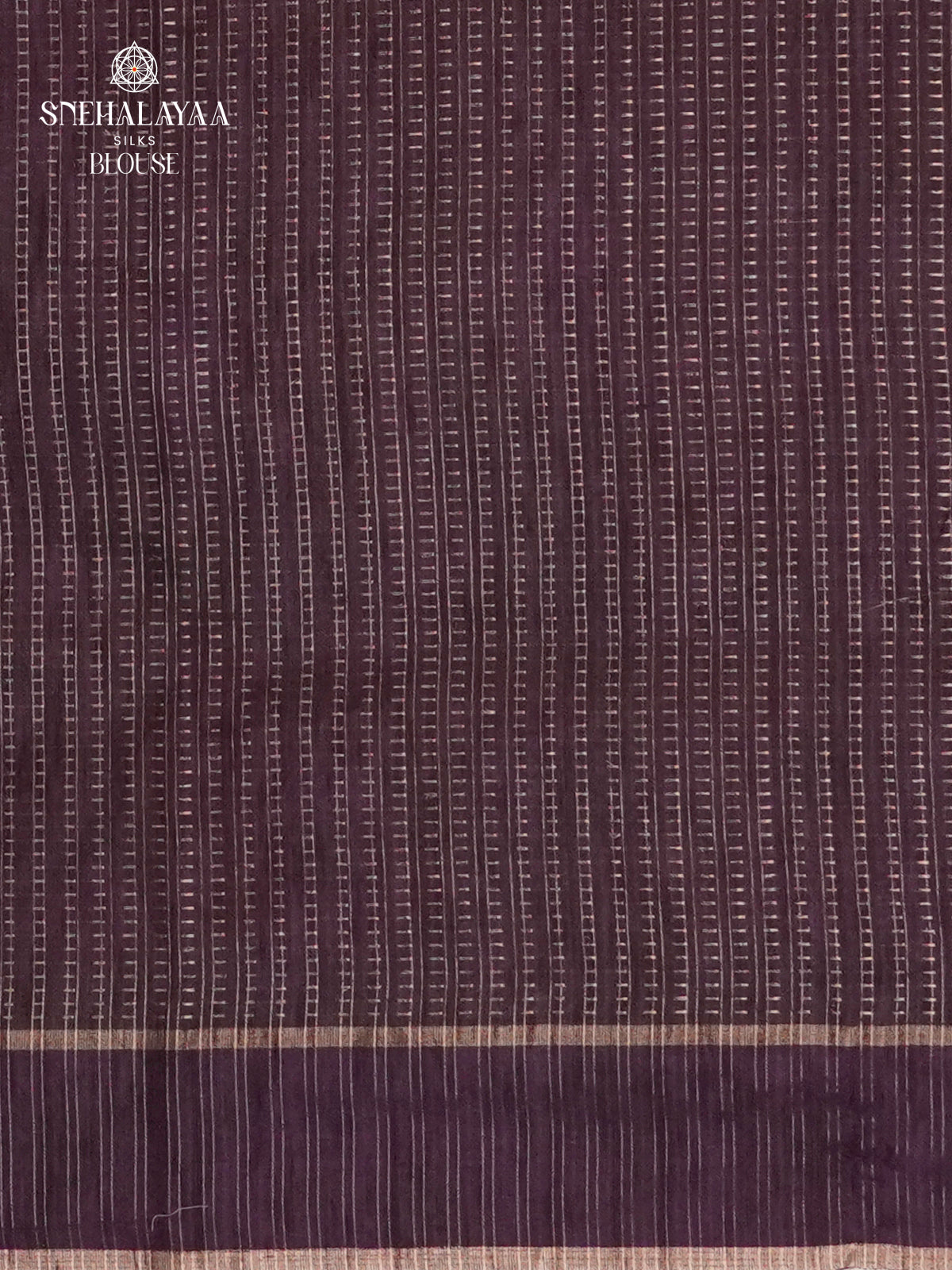 Purple Munga Tussar Embroidery Saree