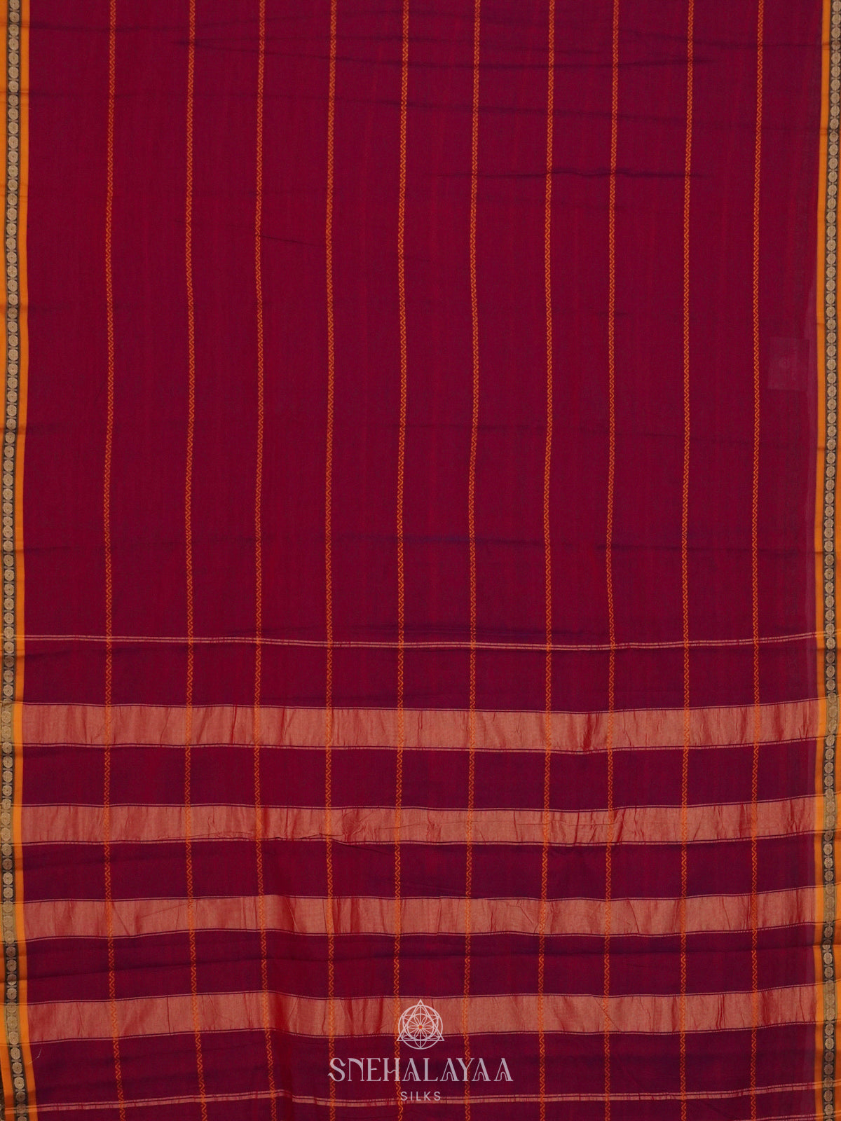 Magenta Narayanpet cotton Saree without Blouse