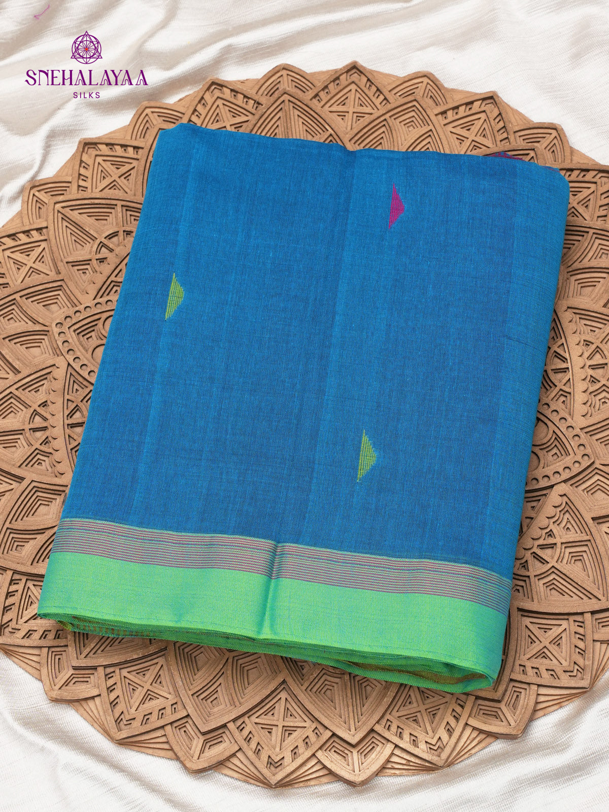 Blue Khadi Cotton Saree