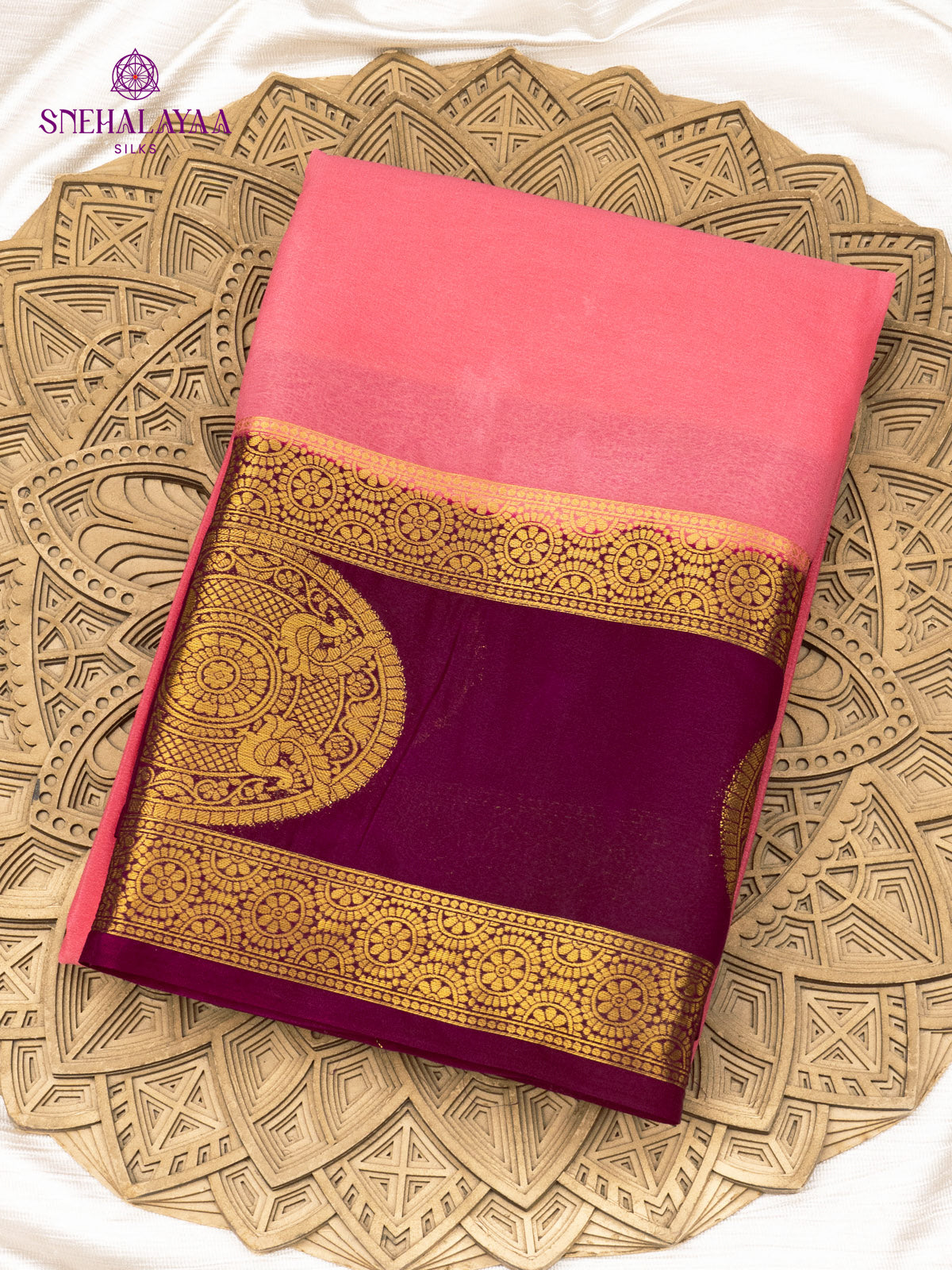 Pink Mysore Silk Saree