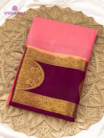 Pink Mysore Silk Saree