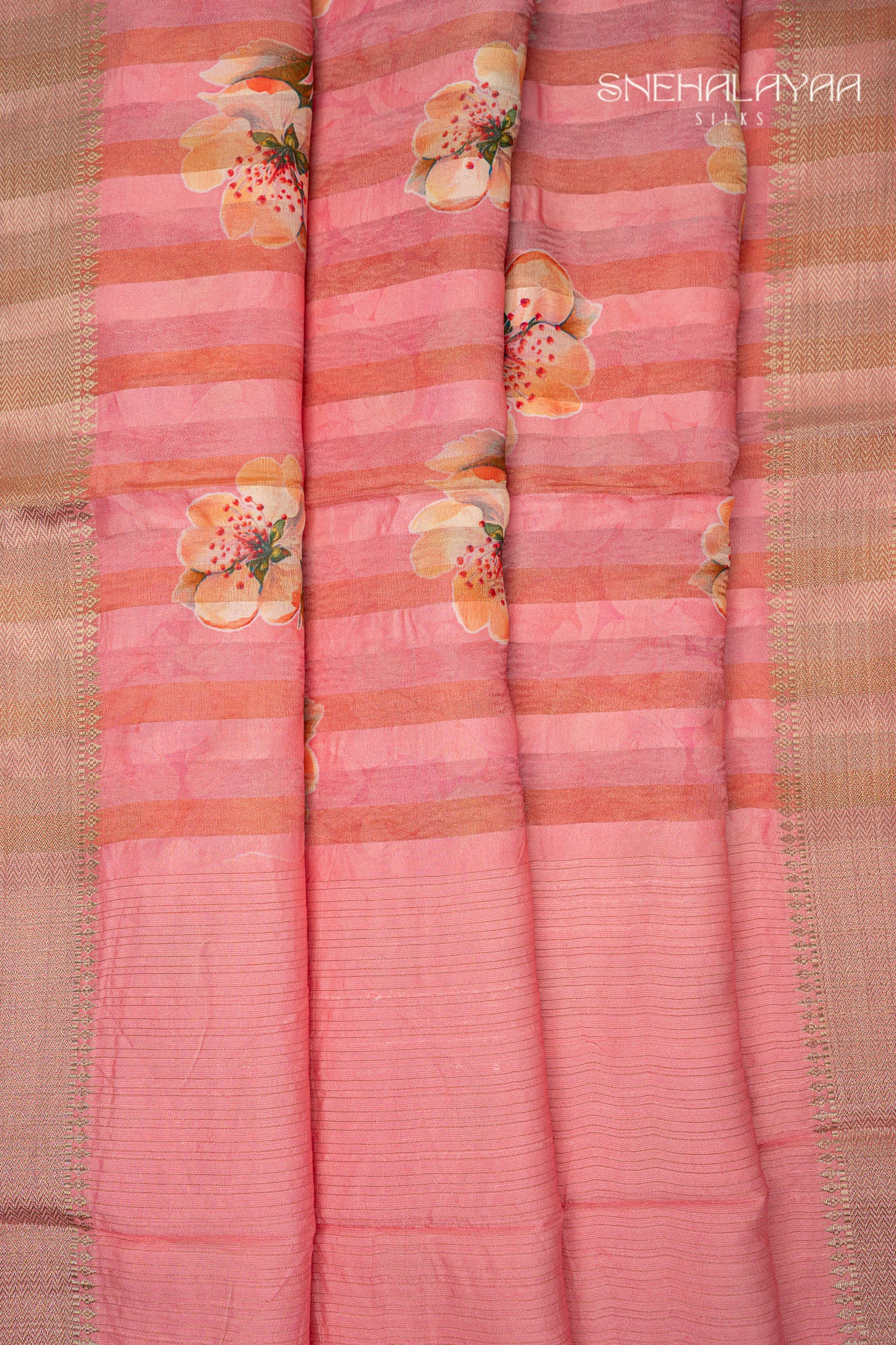 Fuchsia Pink Banaras Crepe Saree