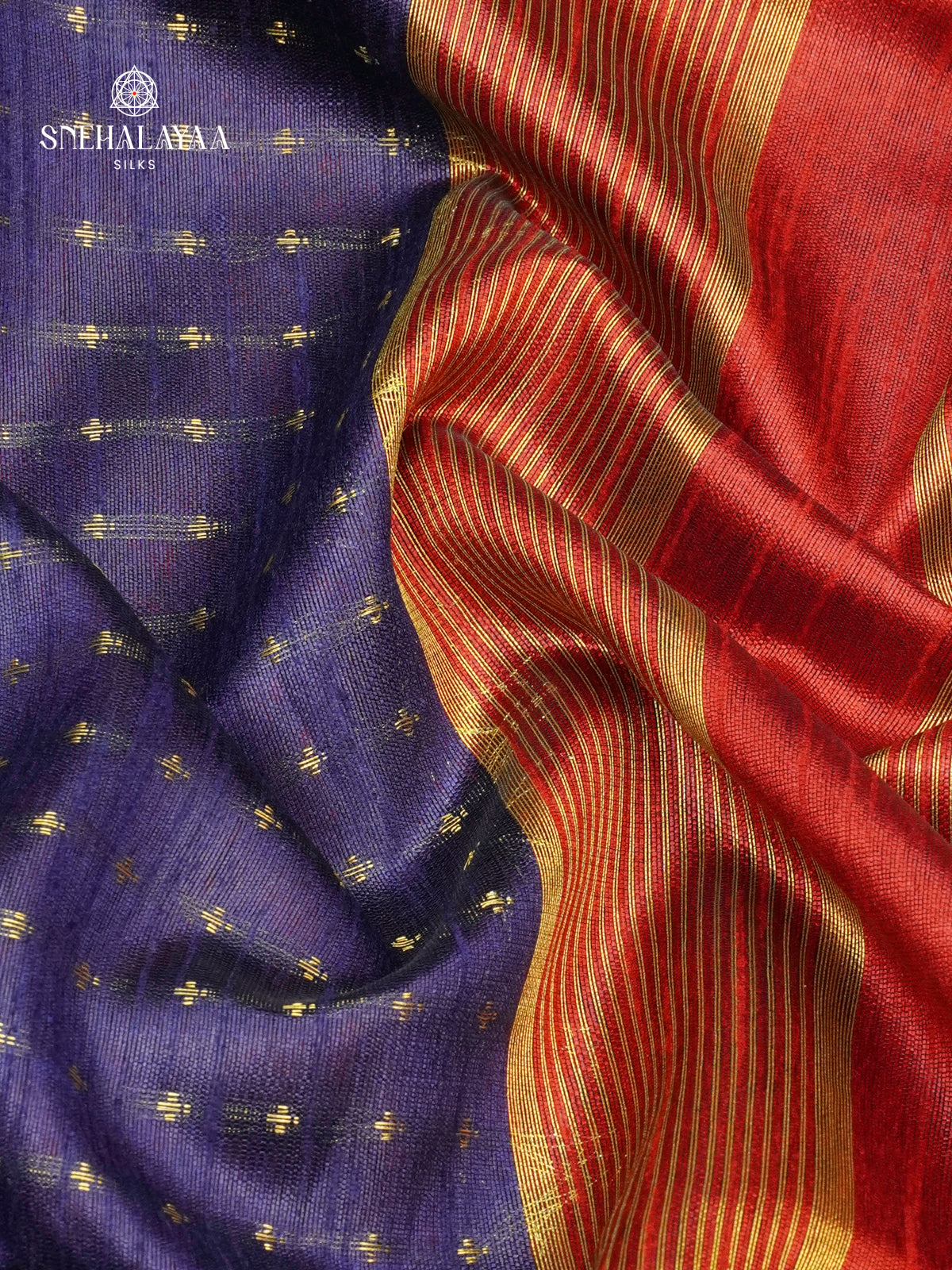 Navy Blue Bamboo Silk Saree