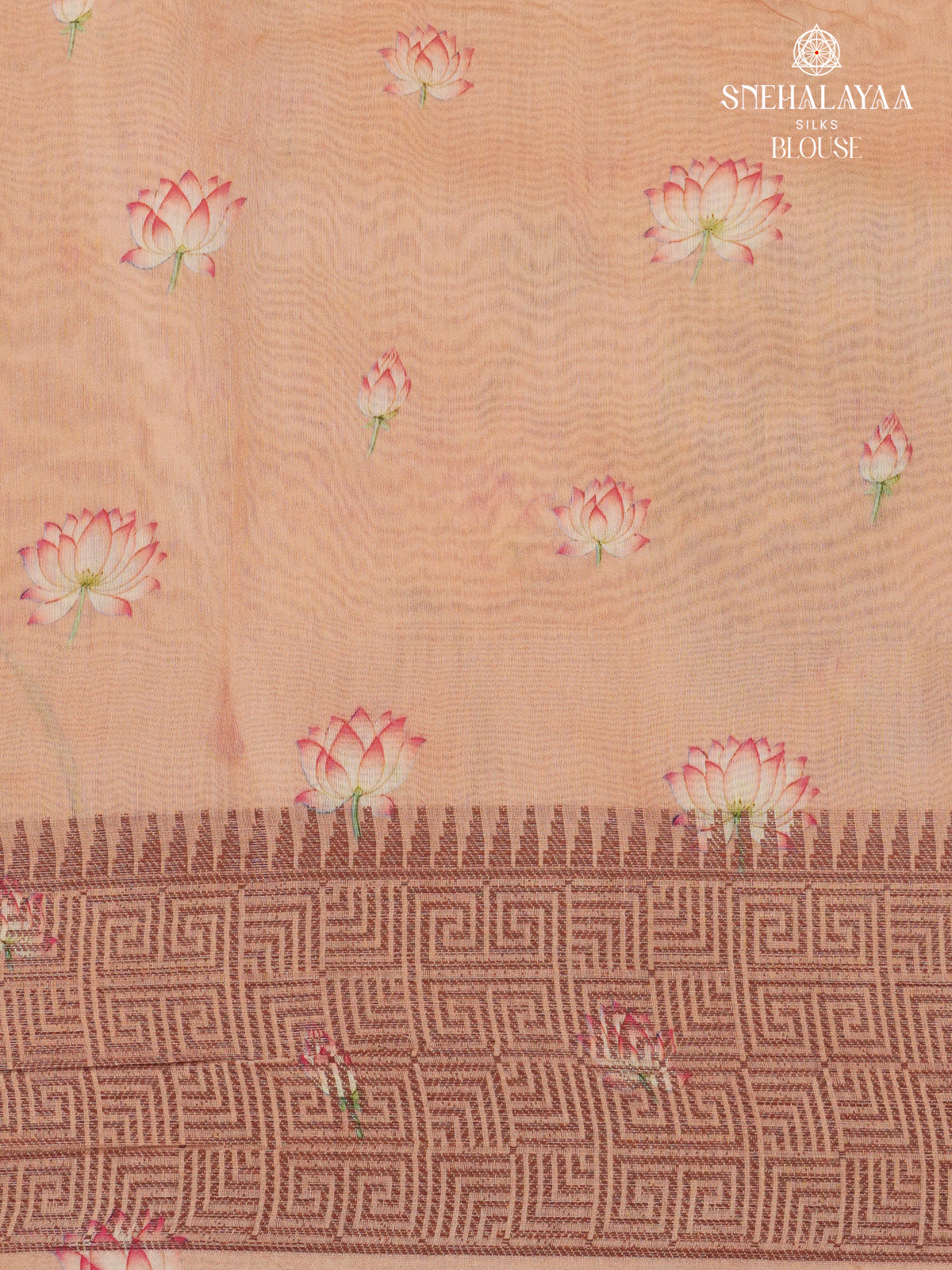 Peach Chanderi Saree