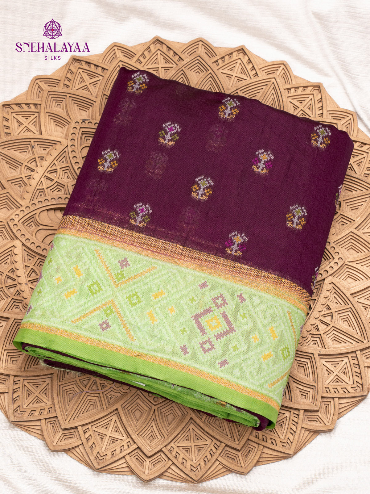 Purple Ikat Silk Saree