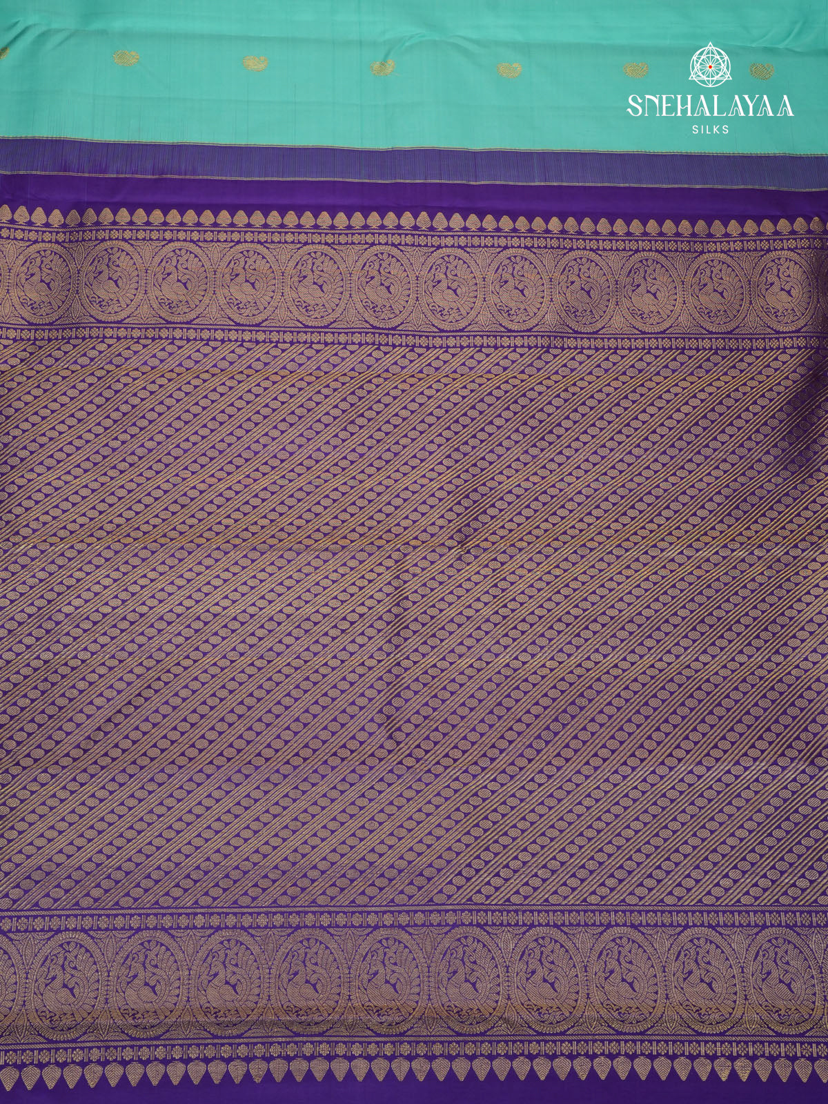 Teal Blue Kanjivaram Silk Saree