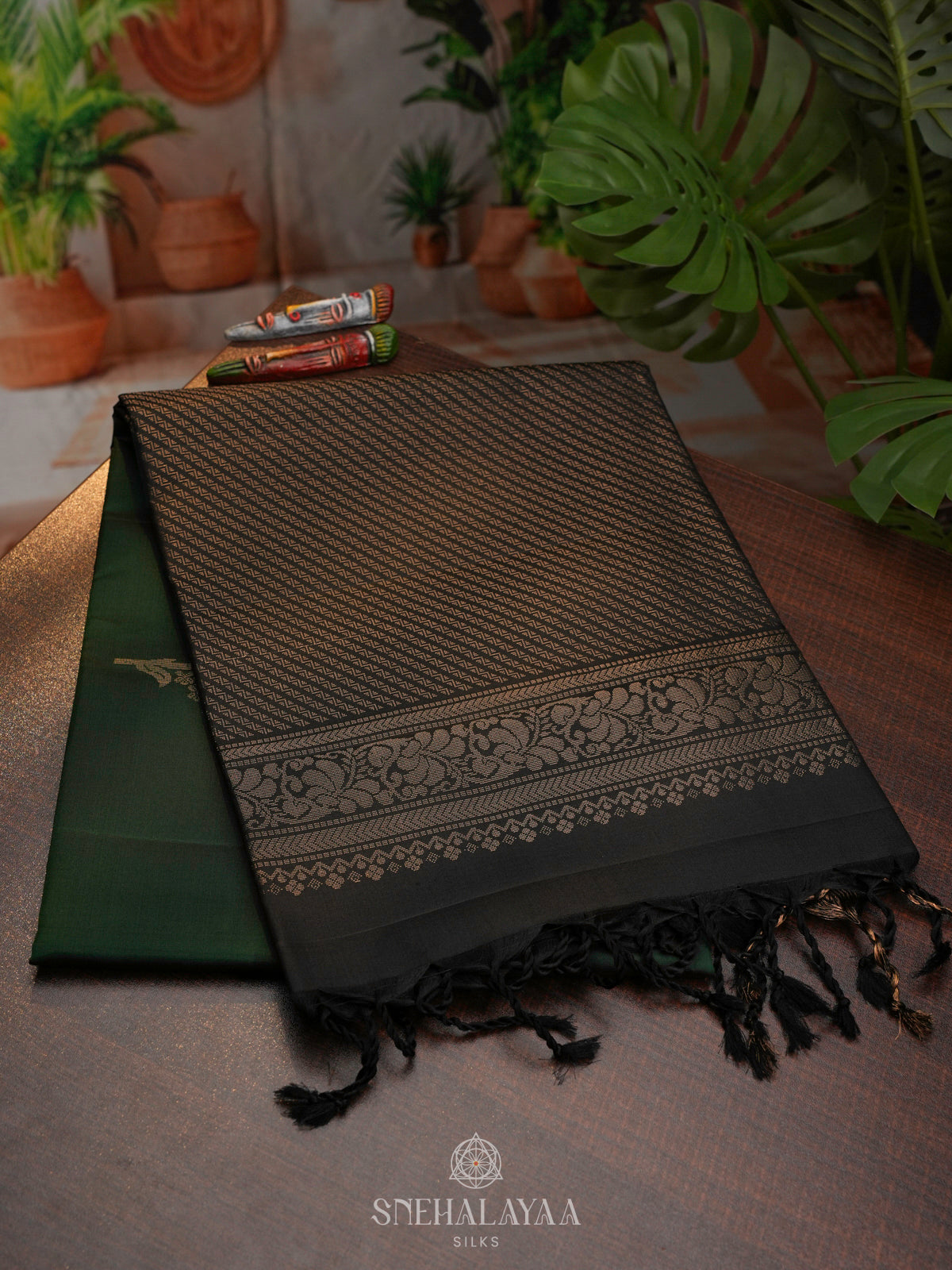 Emerald Green Soft Silk Saree
