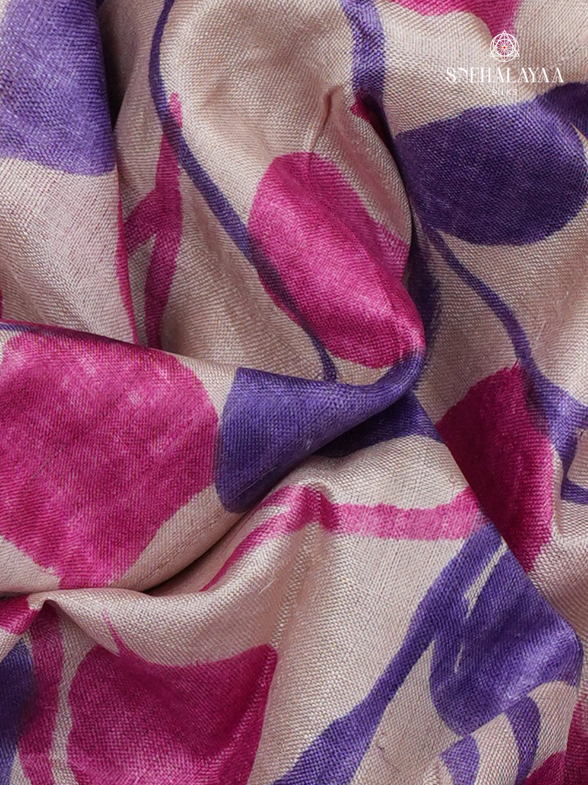 Offwhite Tussar Silk Saree