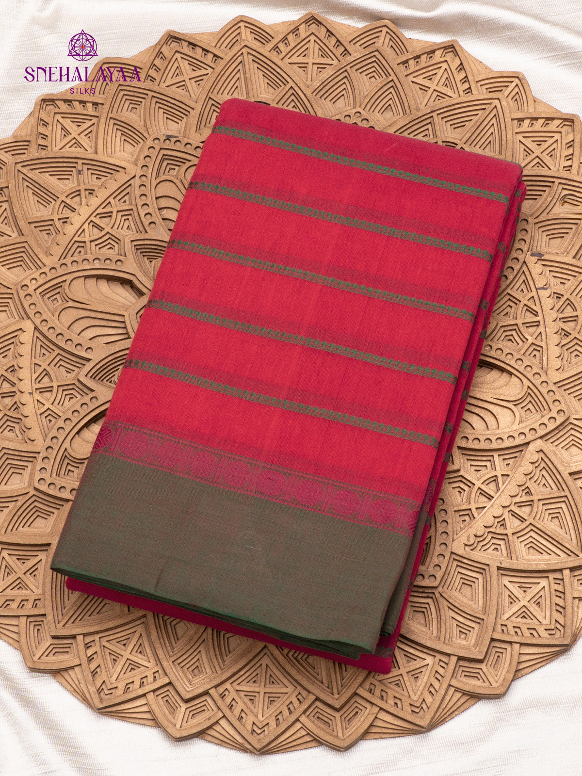 Red Pure Kanchi Cotton Saree