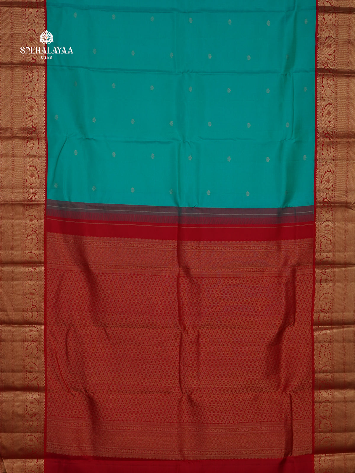 Teal Blue Kanjivaram Silk Saree