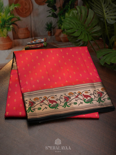 Rust Orange Soft Silk Saree