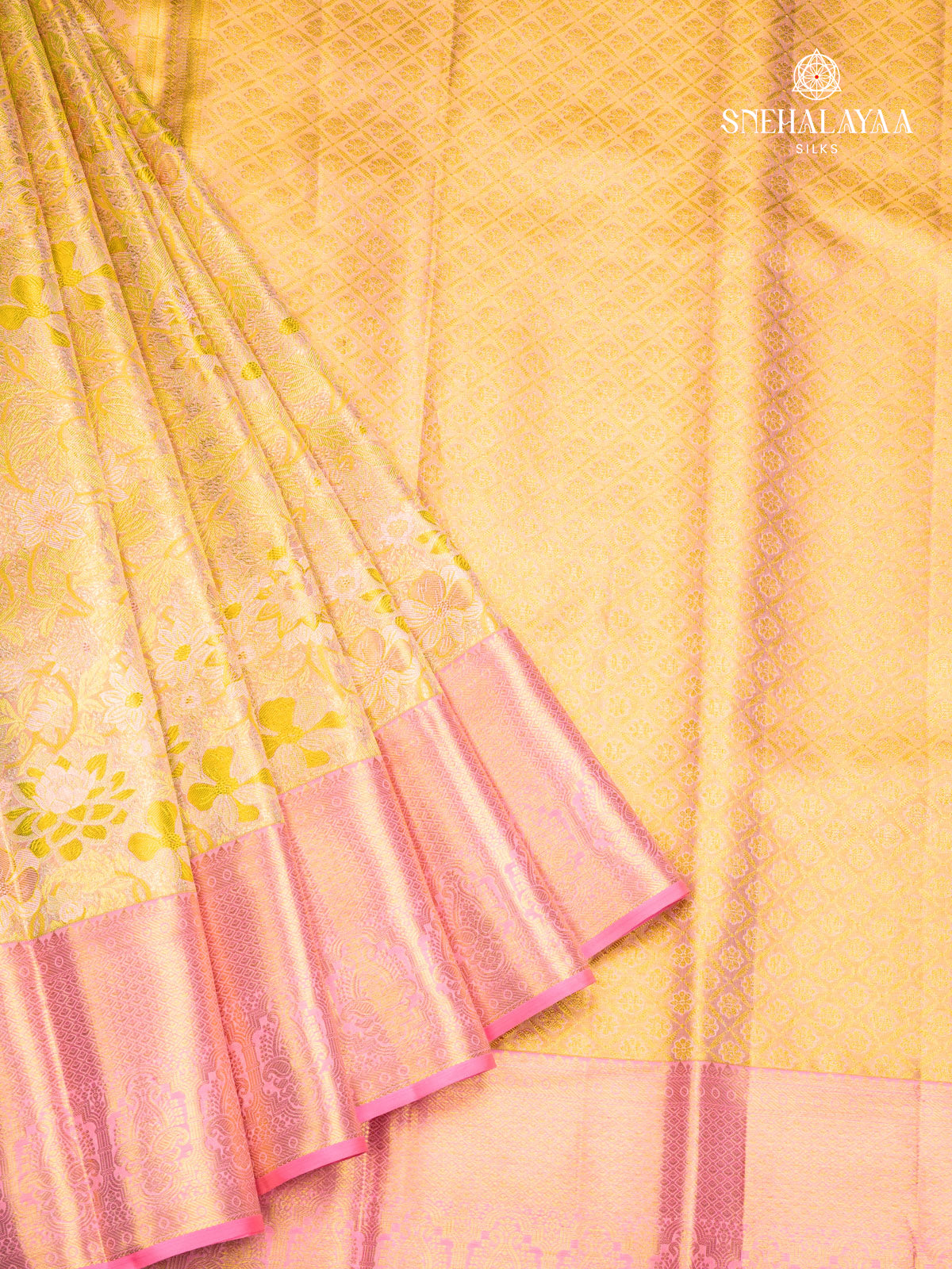 Yellow Kanjivaram Silk Saree