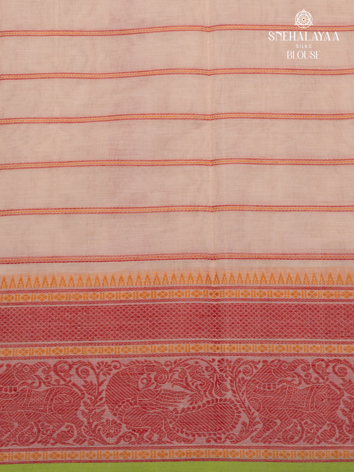Cream Pure Kanchi Cotton Saree