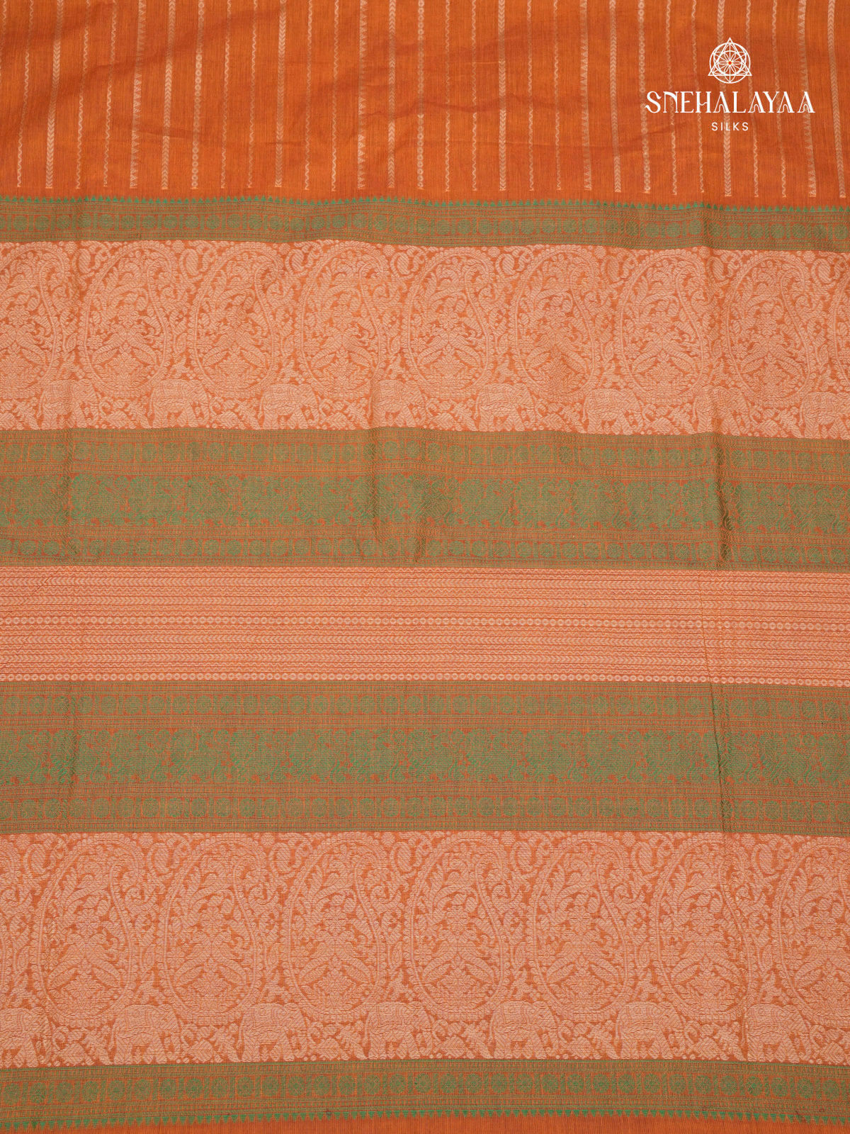 Orange Venkatagiri Cotton Saree
