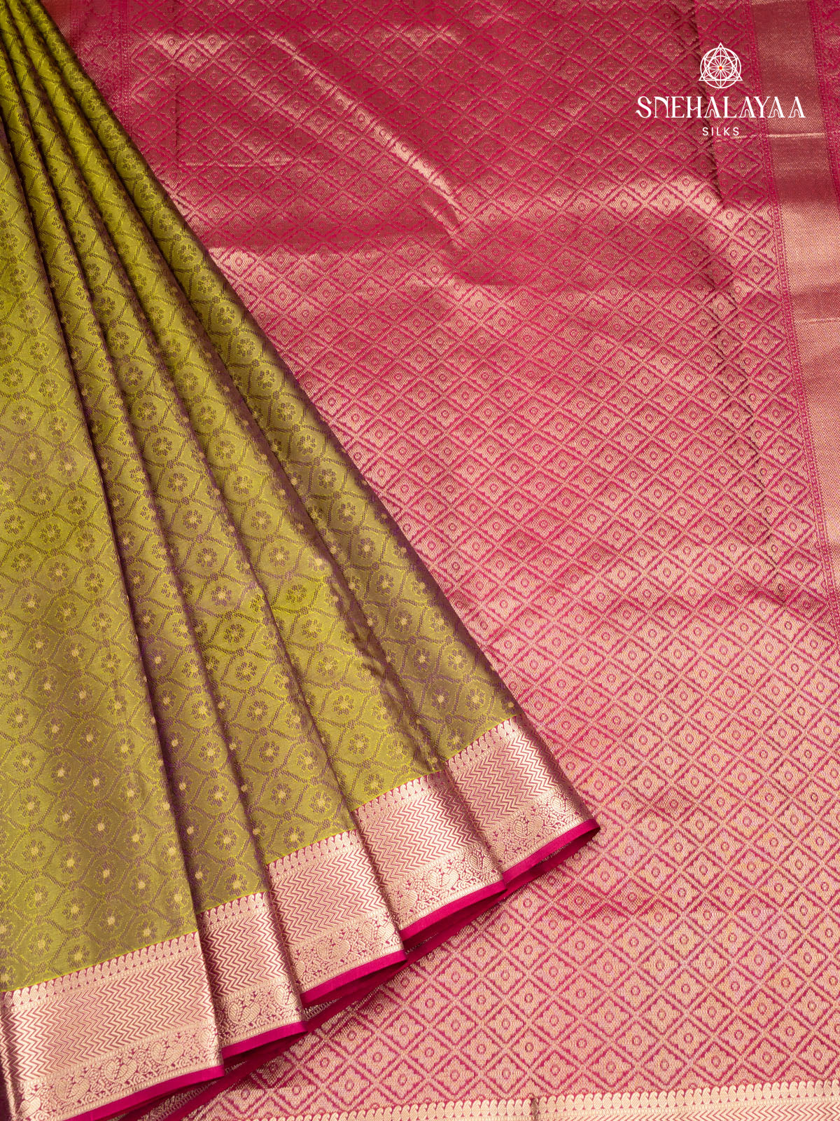 Olive Green Kanjivaram Silk Saree