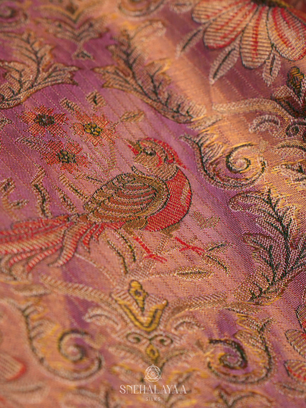 Rose Pink Kanjivaram Silk Saree