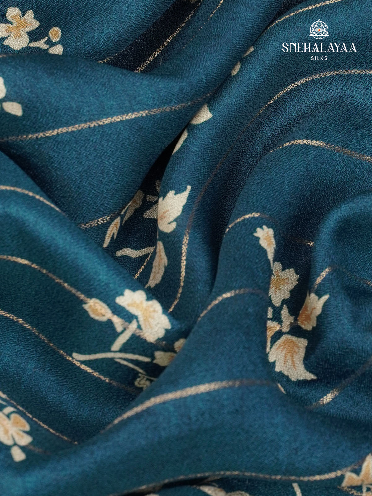 Teal Blue Dola Silk Saree