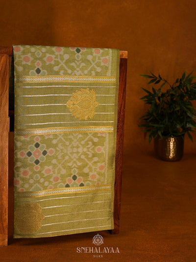 Pale Yellow Jute Saree