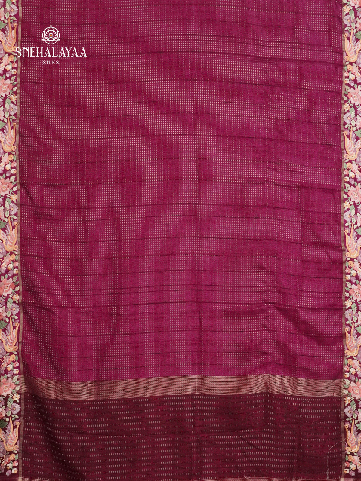 Violet Munga Tussar Embroidery Saree