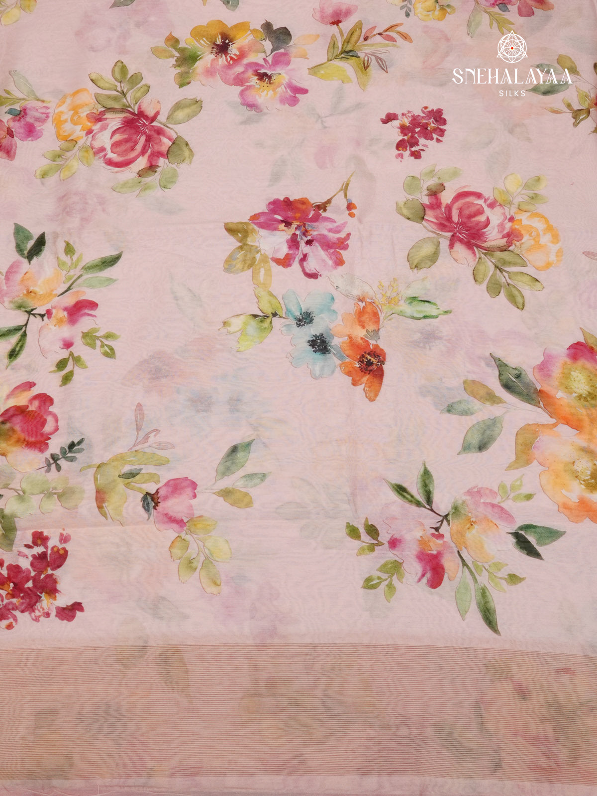 Pastel Pink Chnaderi Saree