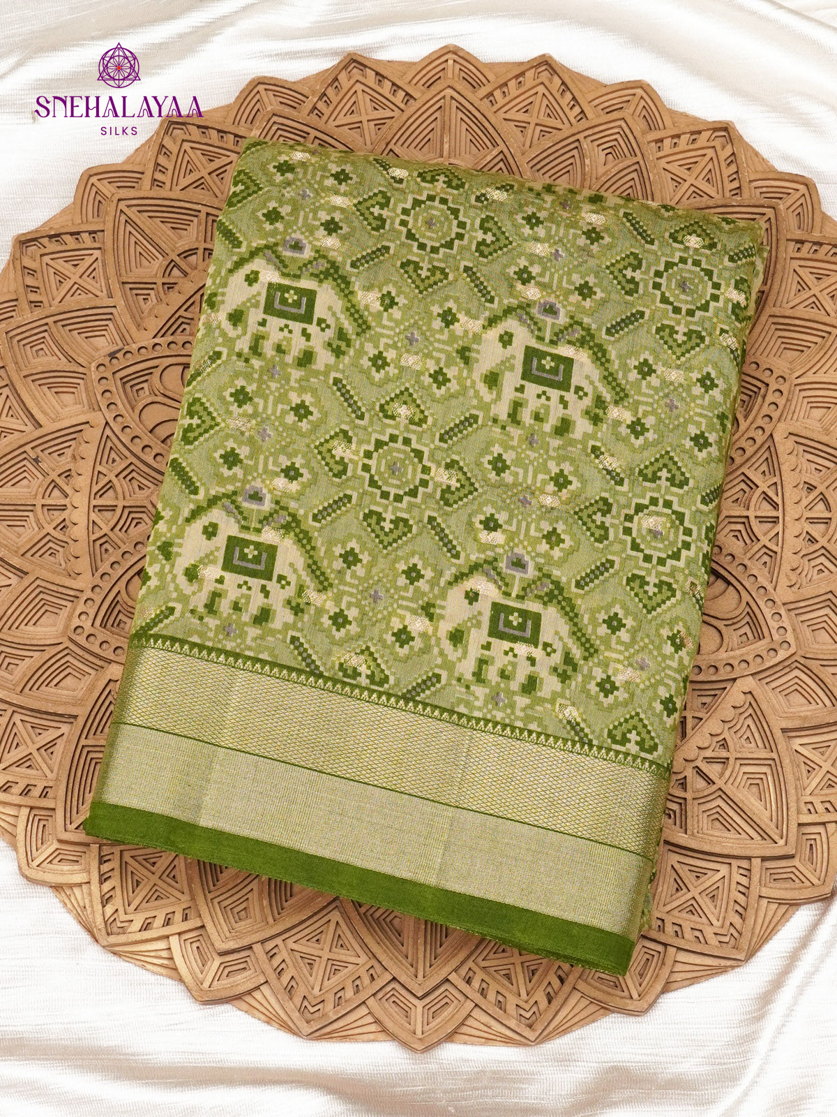 Pistachio Green Chanderi Saree