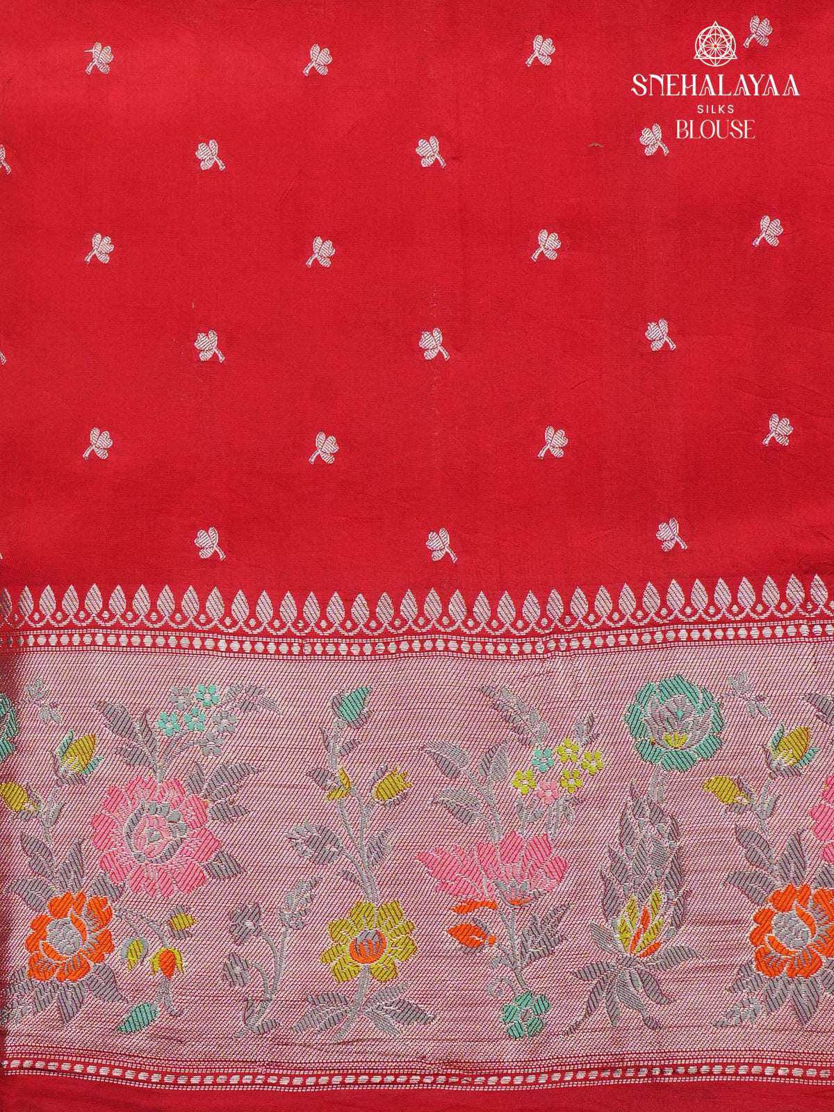 Orange Banaras Dupion Silk Saree