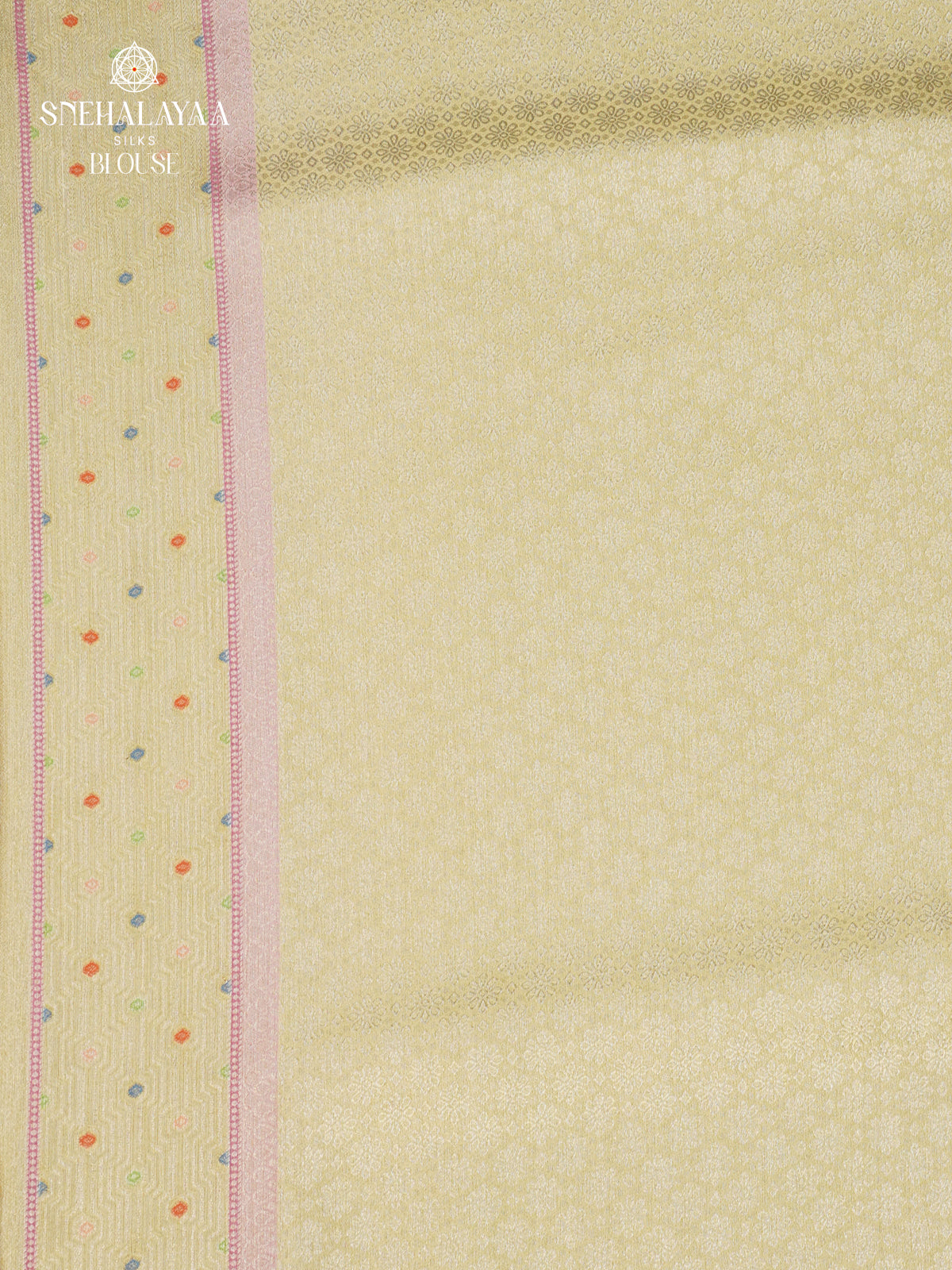 Lime Gold Tissue Tussar Saree