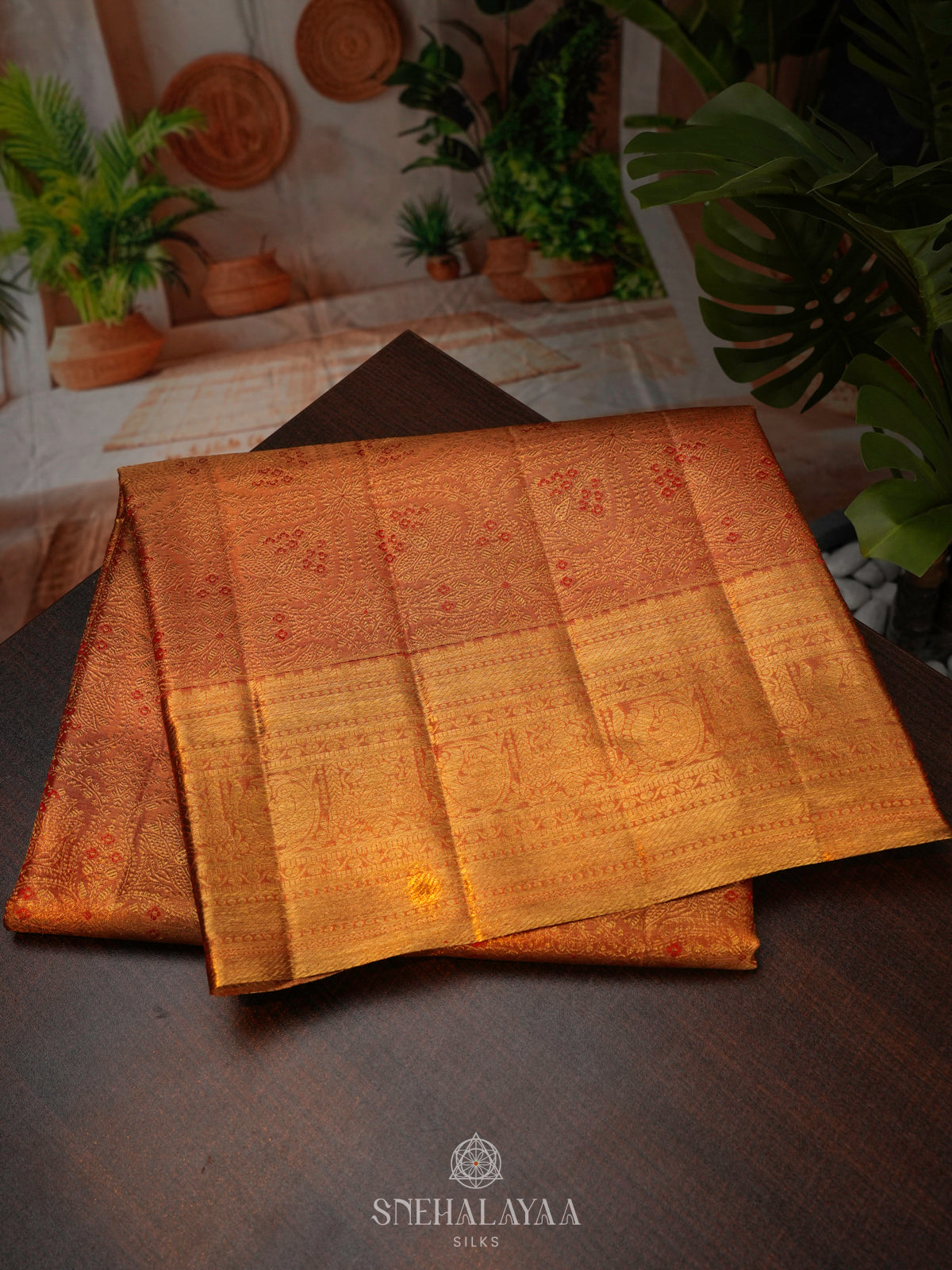 Orange Kanjivaram Silk Saree