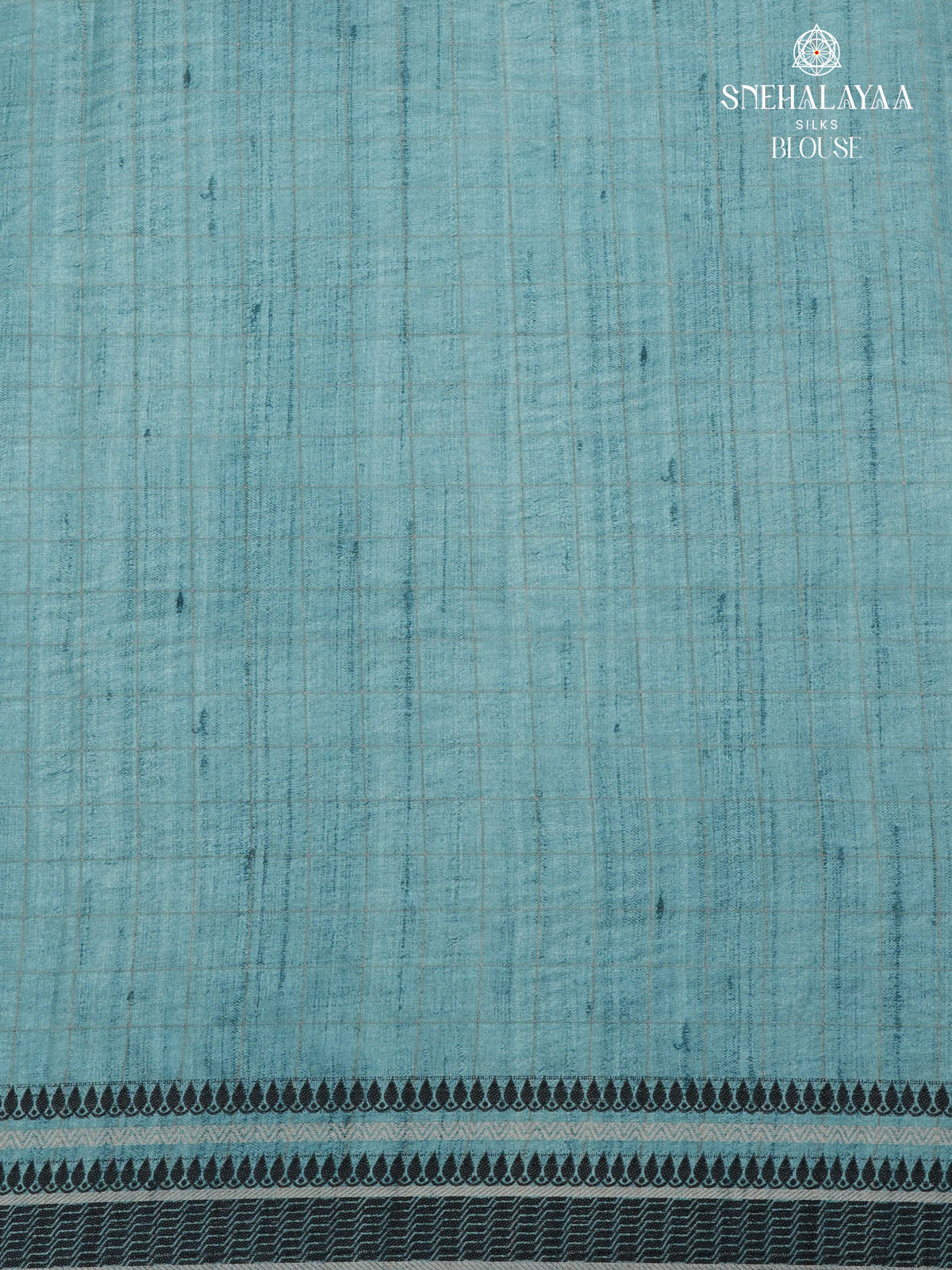 Beige With Blue Border Floral Printed Tussar Saree