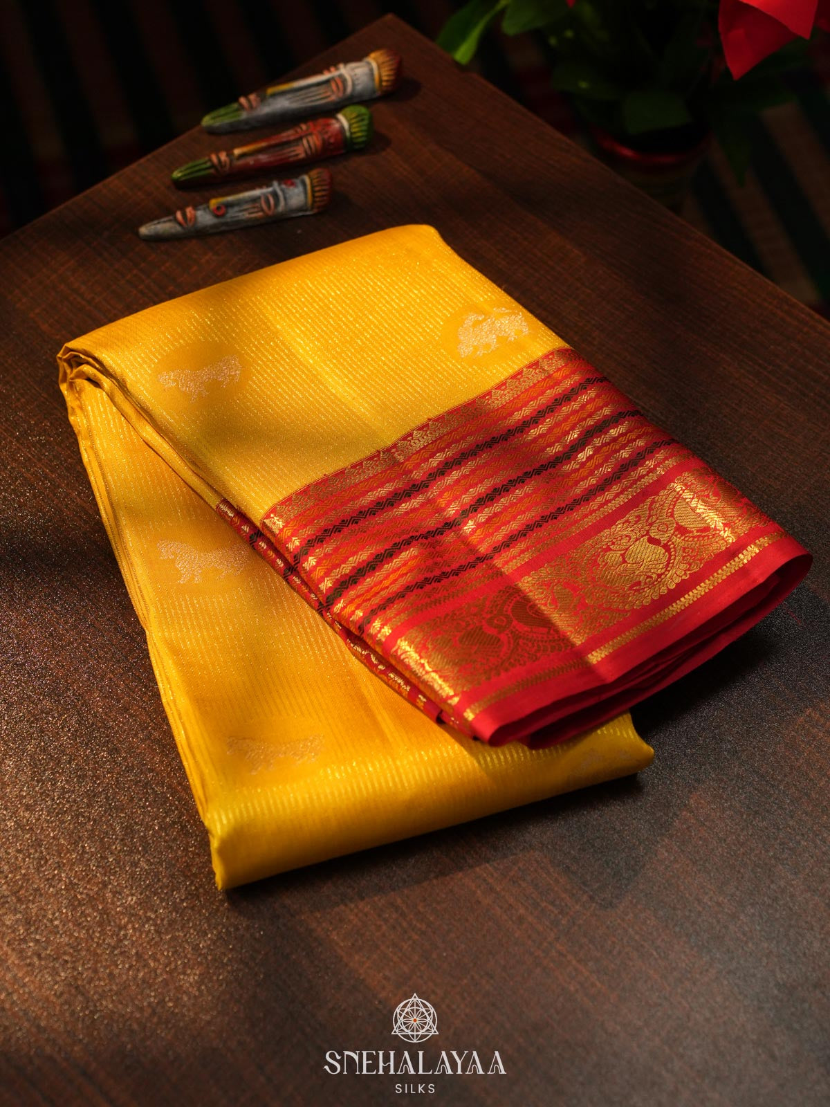 Yellow Kanjivaram Silk Saree