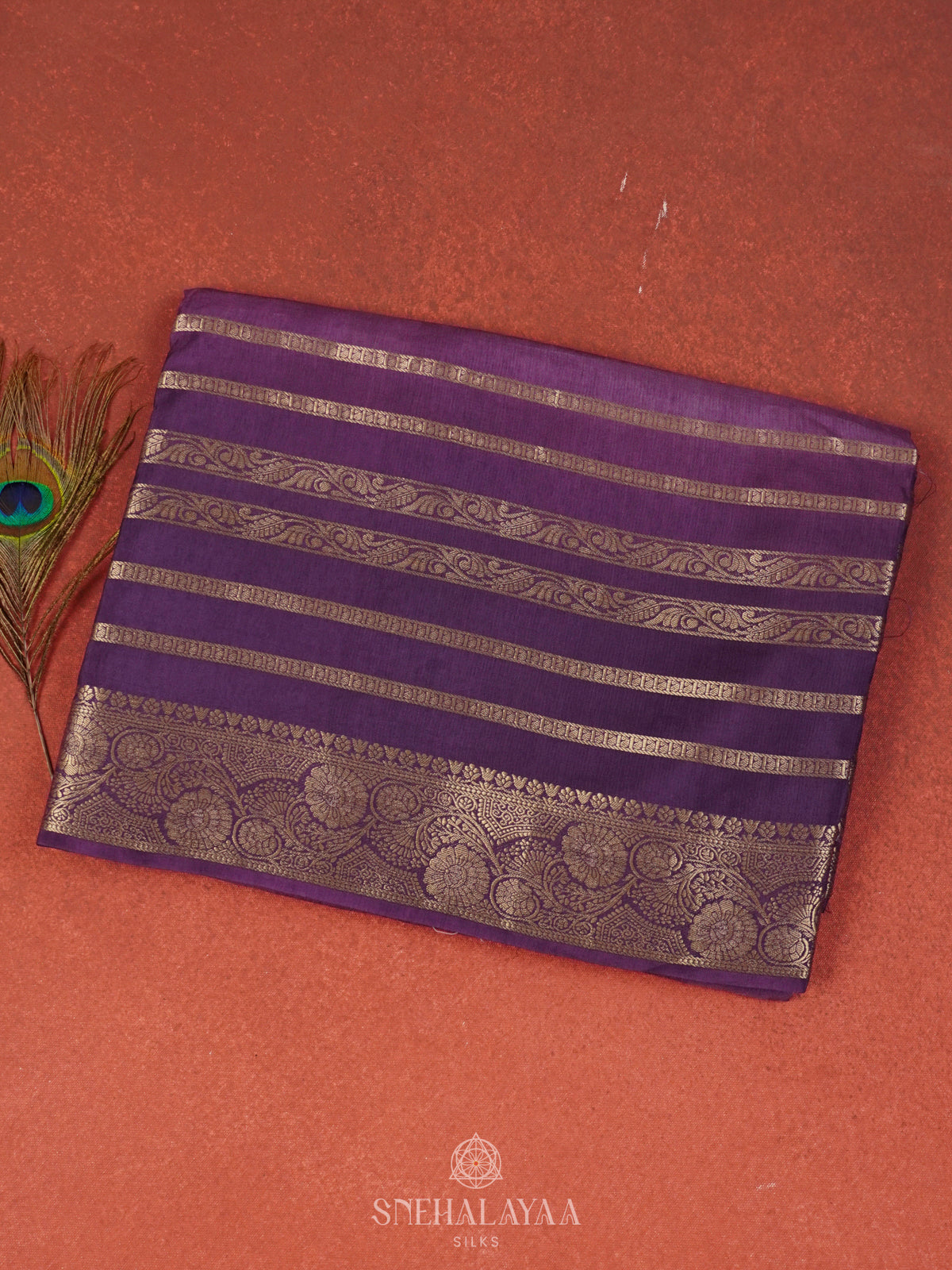 Purple Banaras Silk Saree