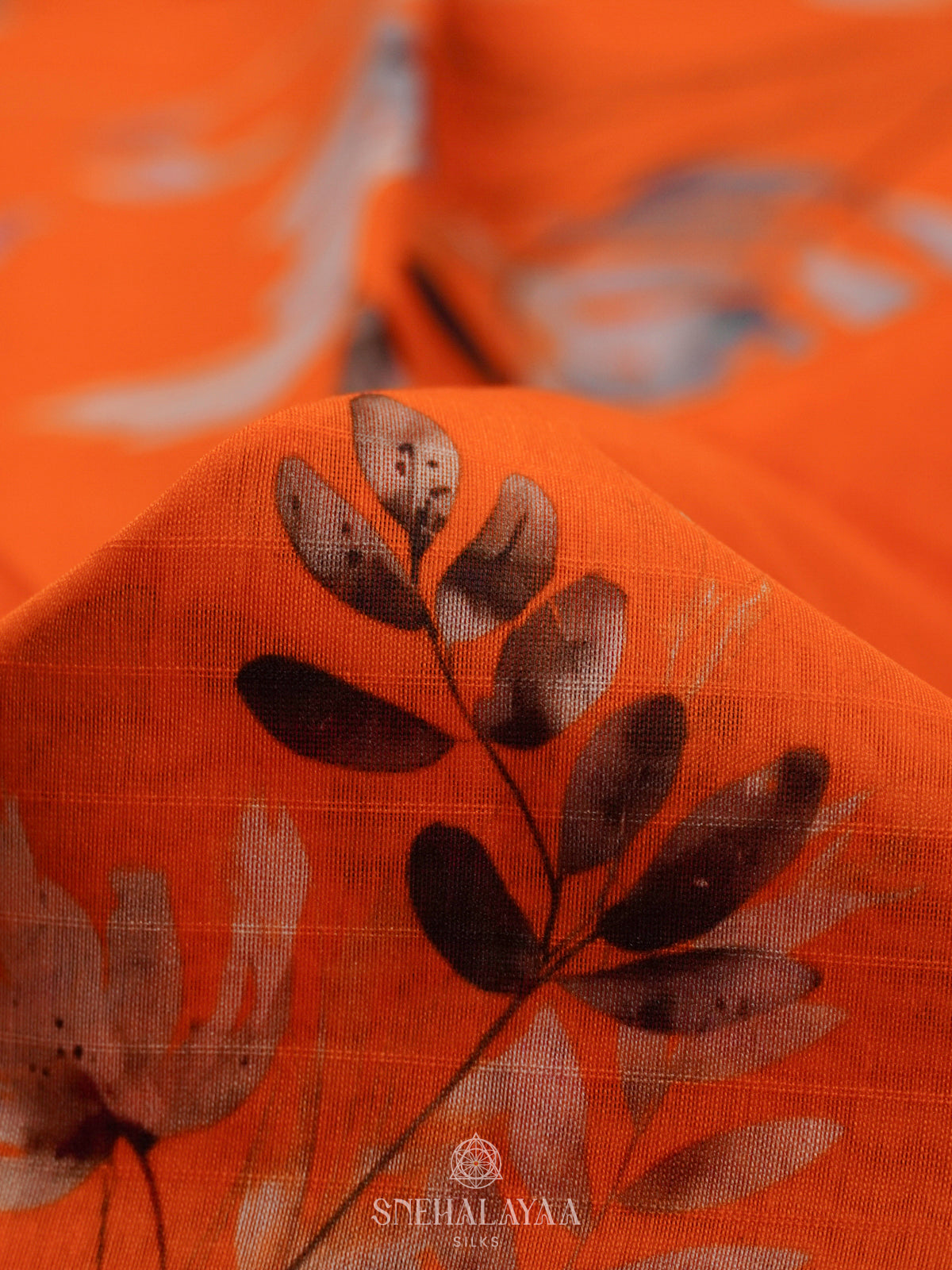 Orange Chanderi Saree