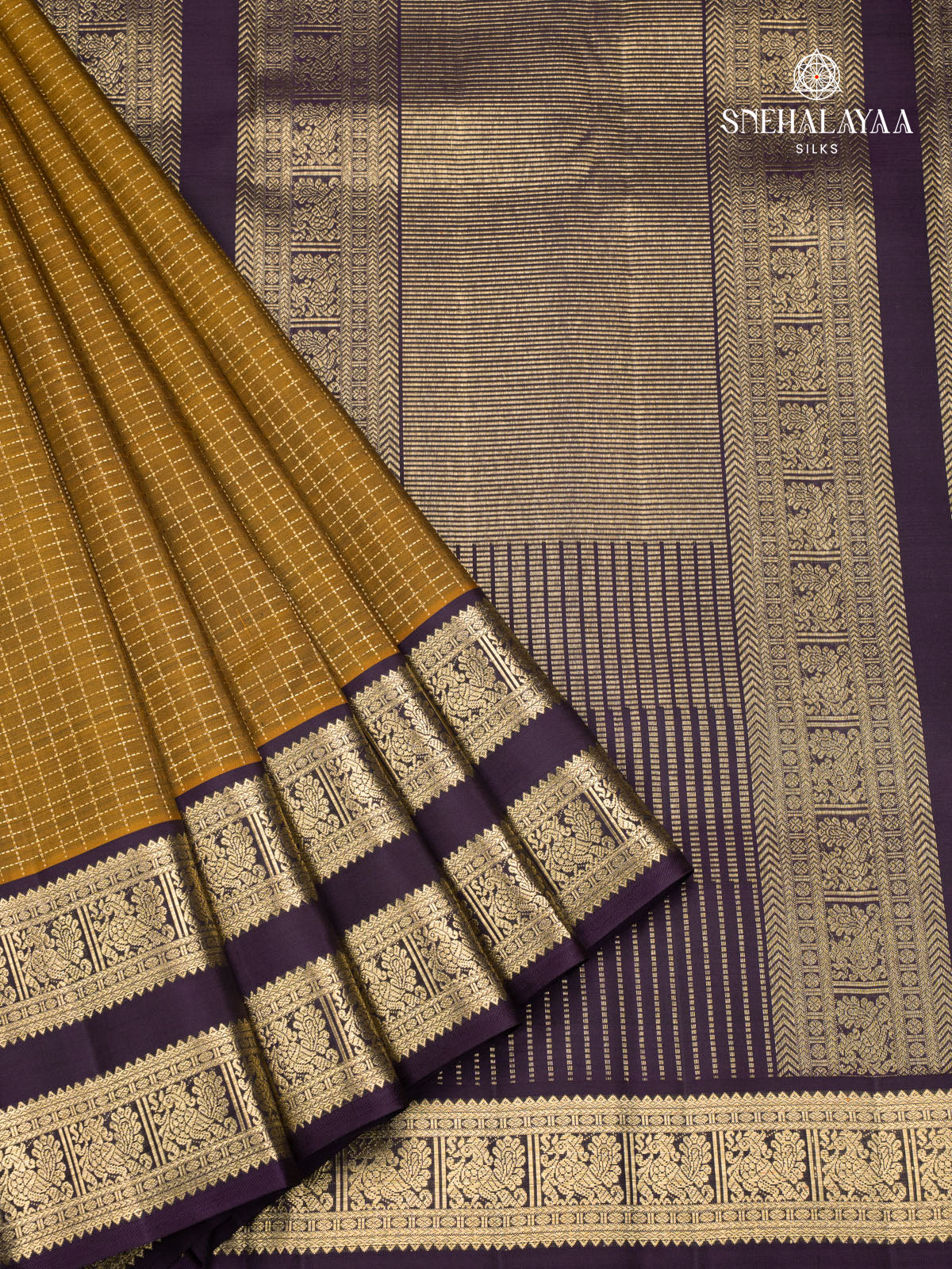 Mehendi Green Korvai Kanjivaram Silk Saree