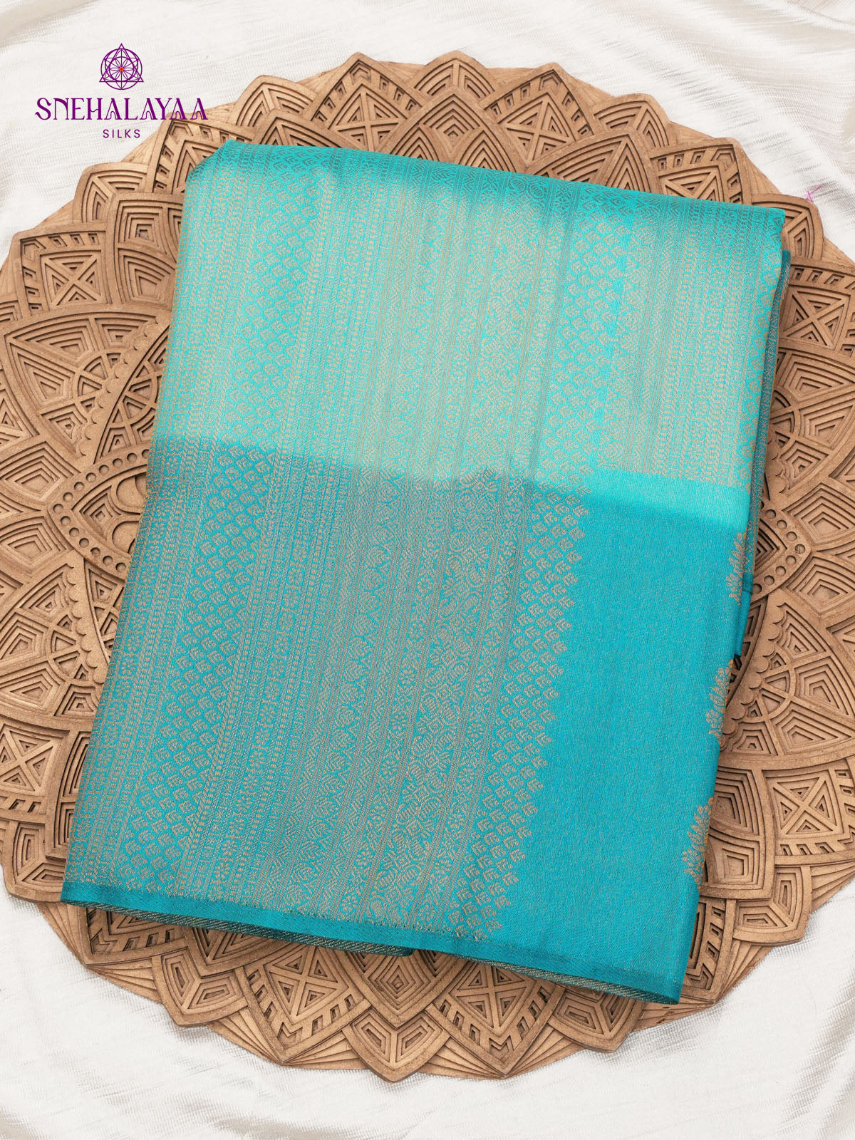 Ocean Blue Soft Silk Saree