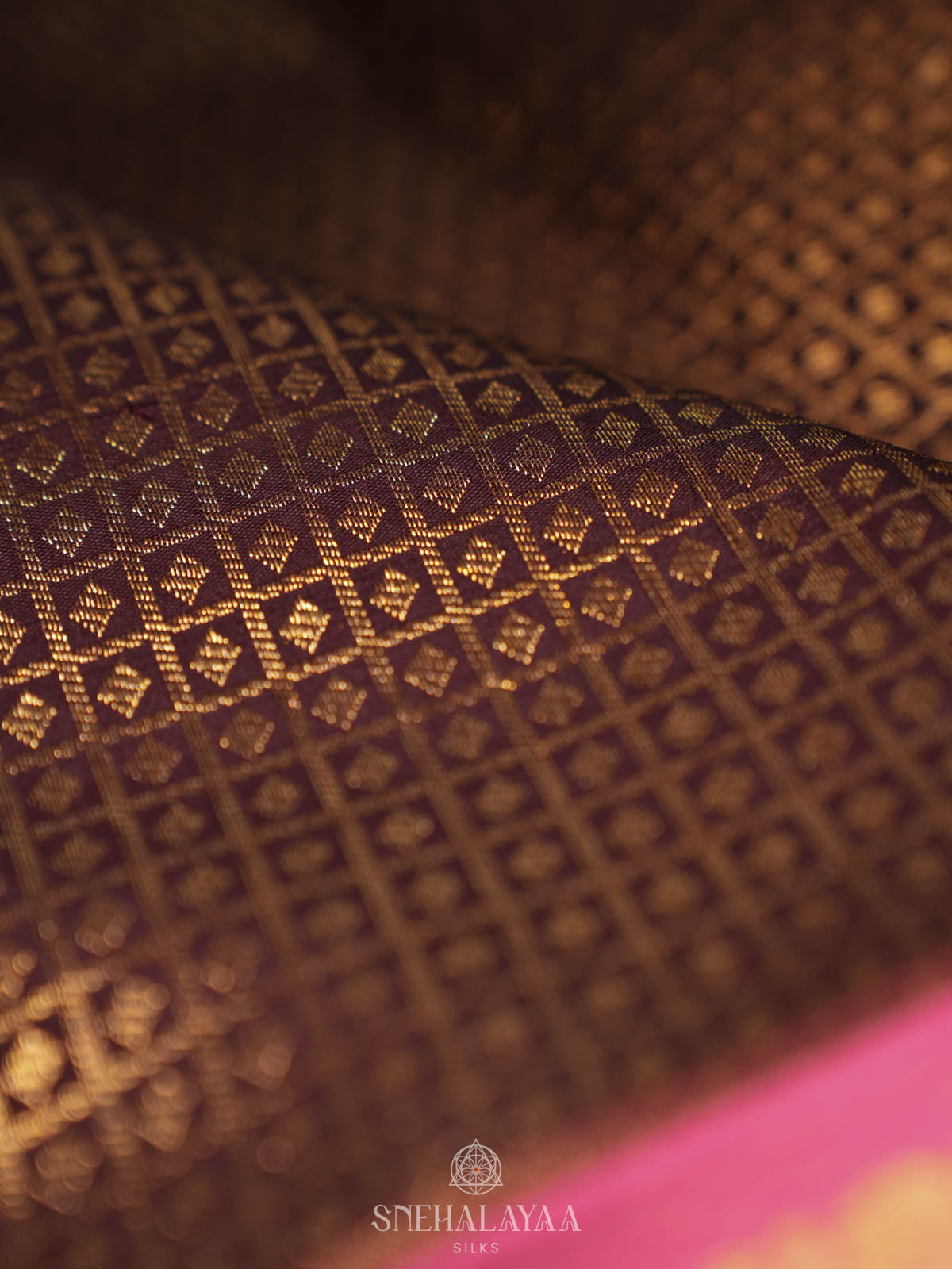Chocolate Brown Kanjivaram Silk Saree