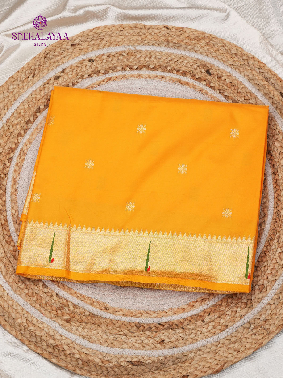 Yellow Banaras Paithani Saree