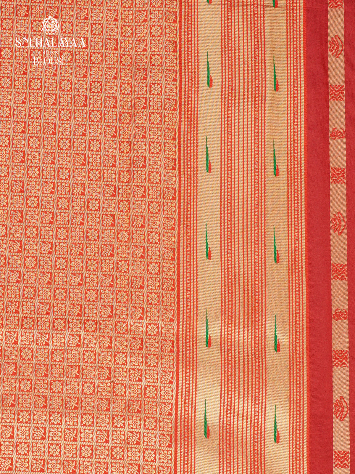 Olive Green Tissue Paithani Saree