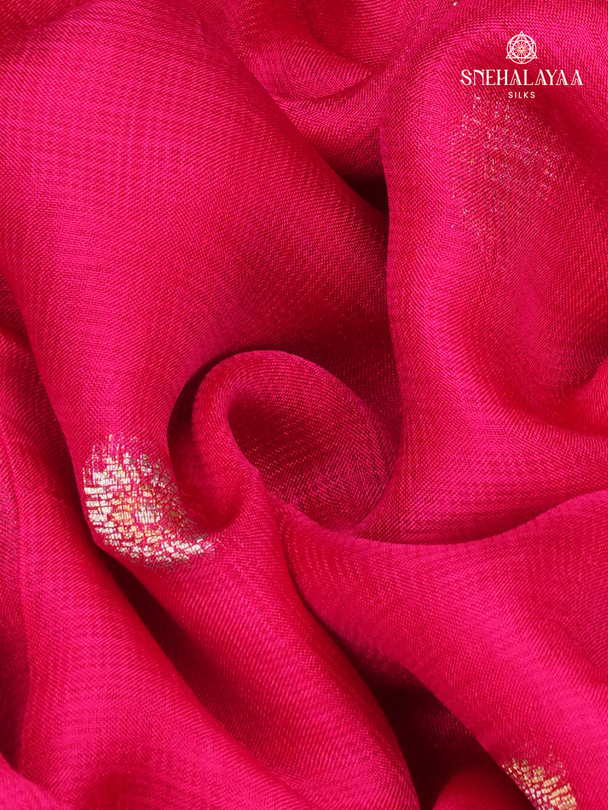 Rani Pink Semi Banaras Silk Saree