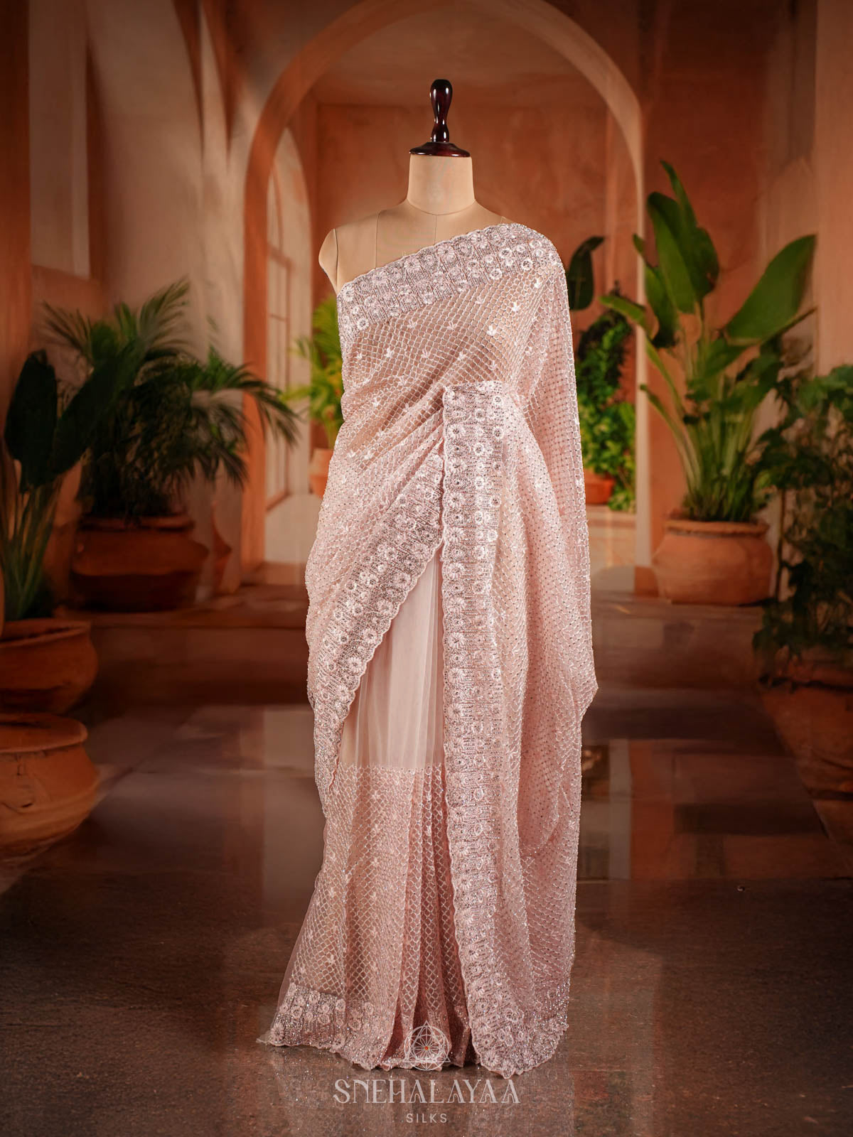 Pink Designer Saree