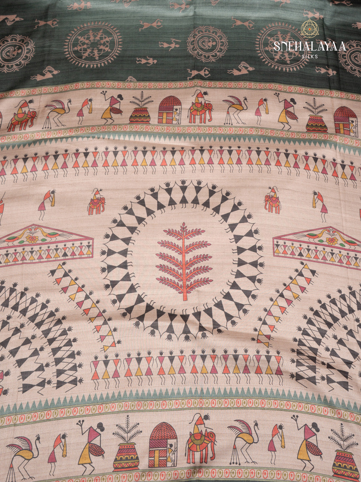 Sage Green Dola Saree