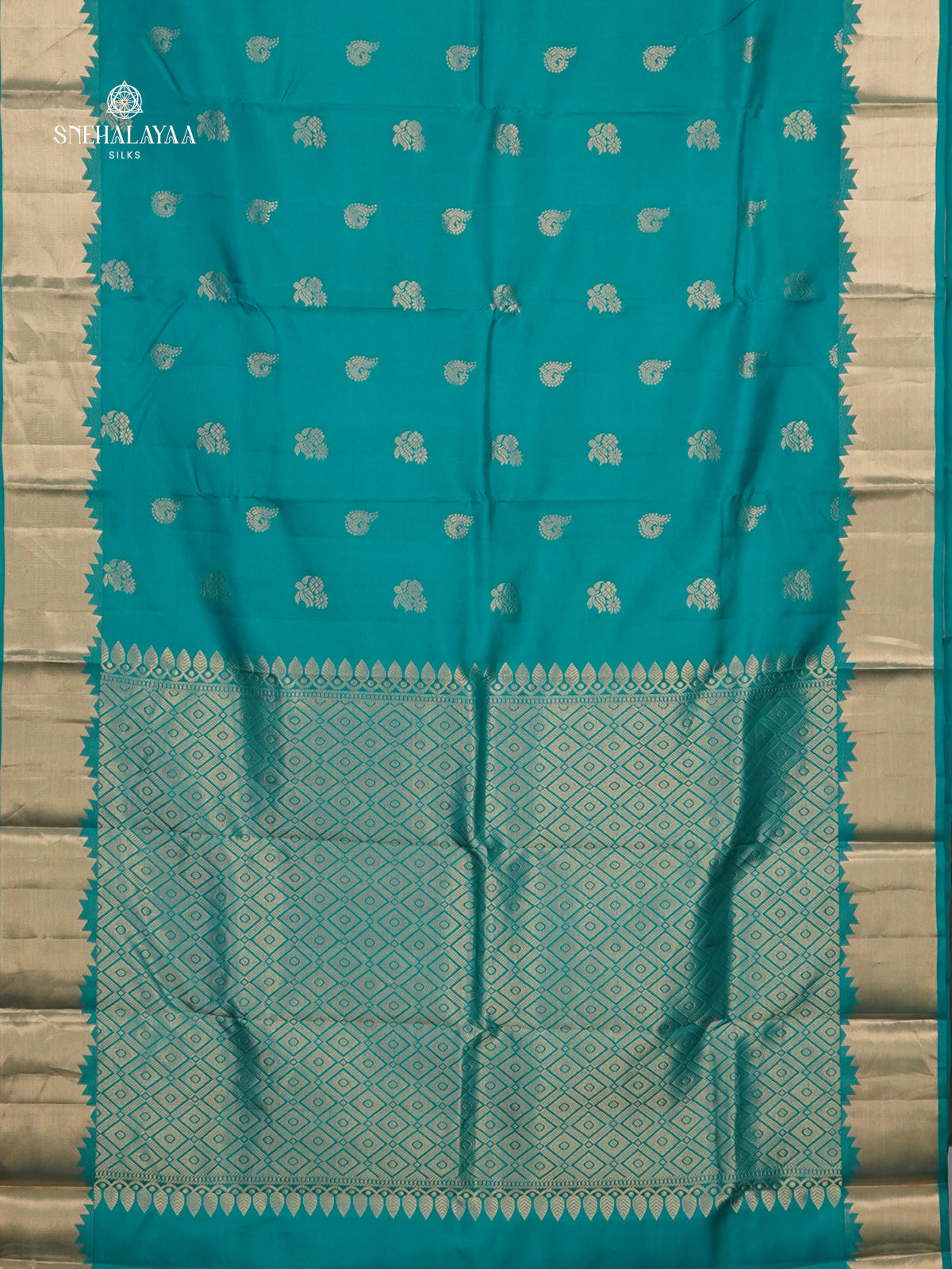 Peacock Blue Kanjivaram Silk Saree