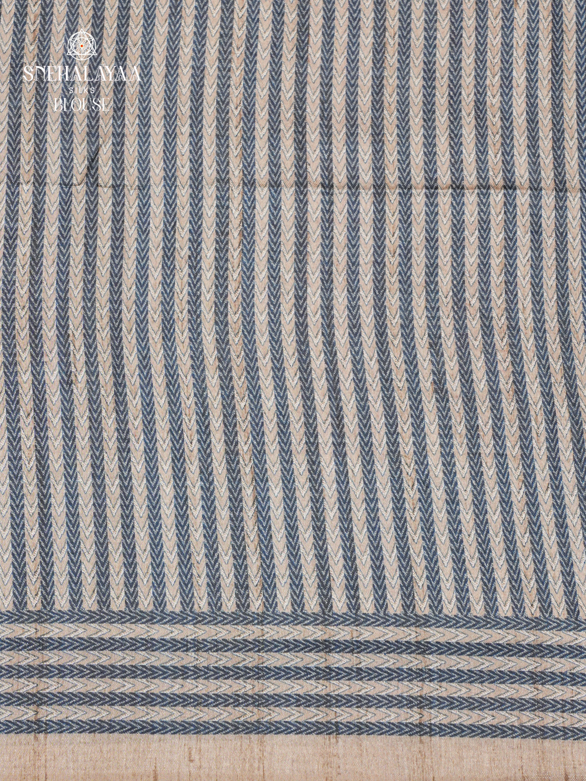 Blue Tussar Embroidery Saree