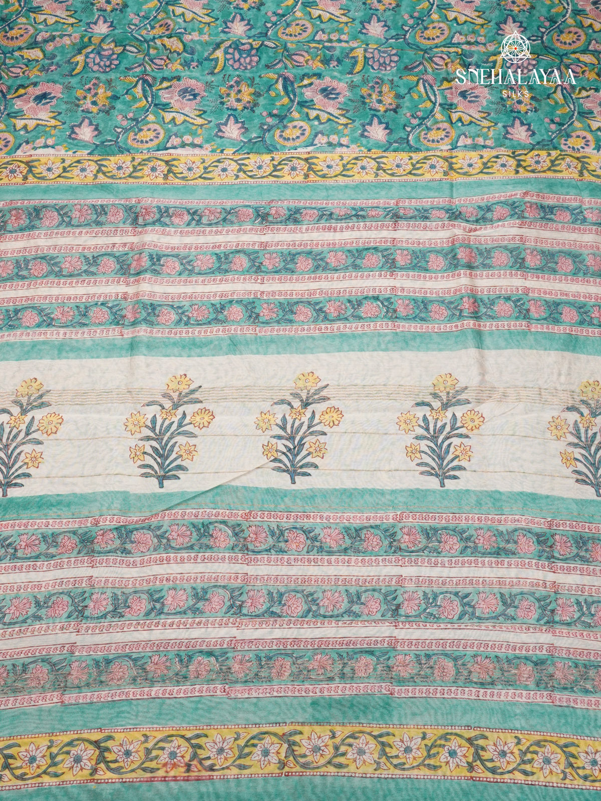 Teal Blue Chanderi Saree