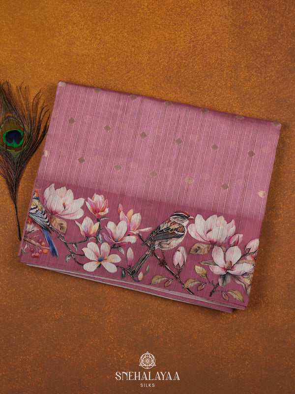 Pink Kota Tussar Saree