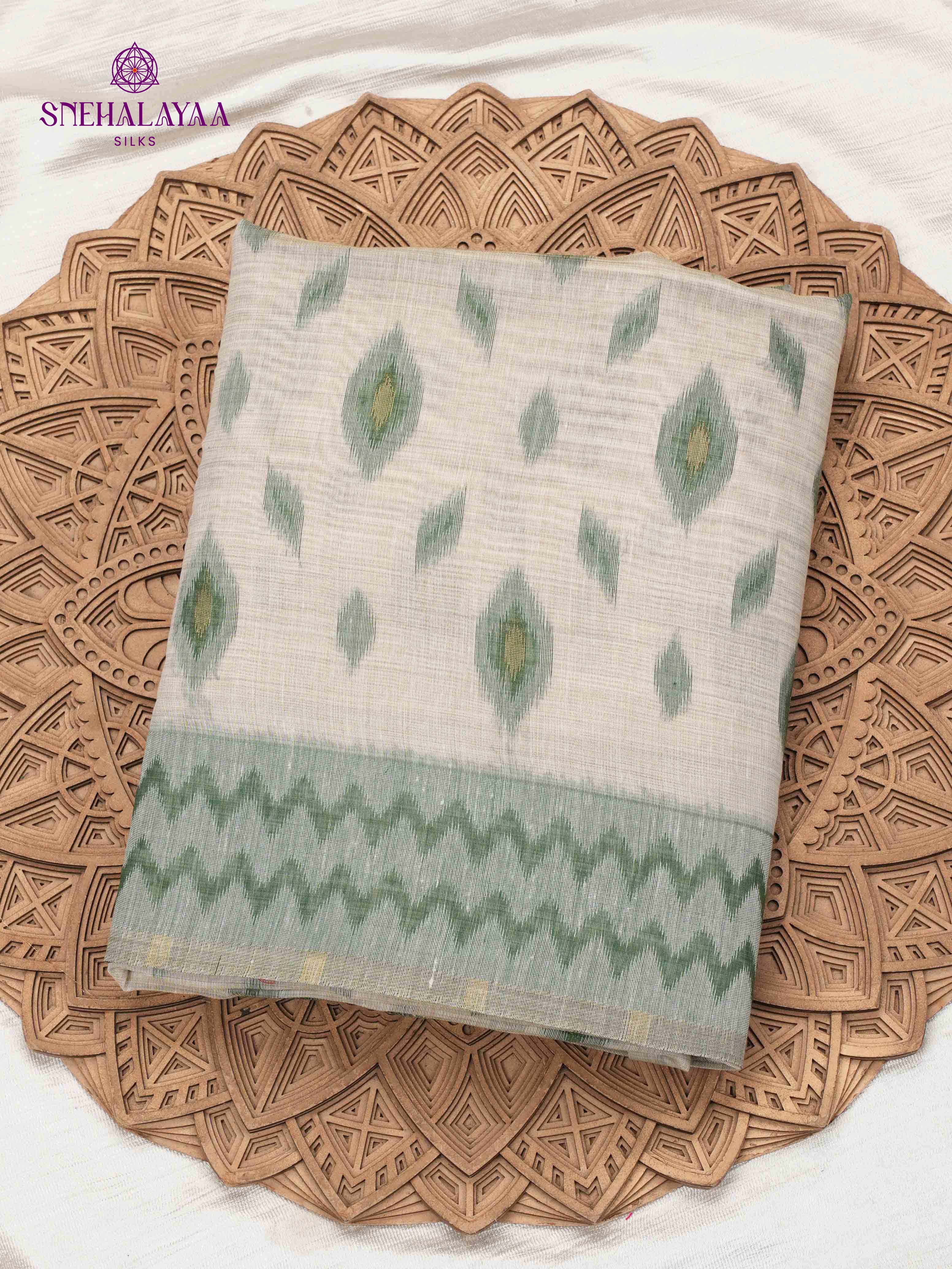 Off White Munga Cotton Saree