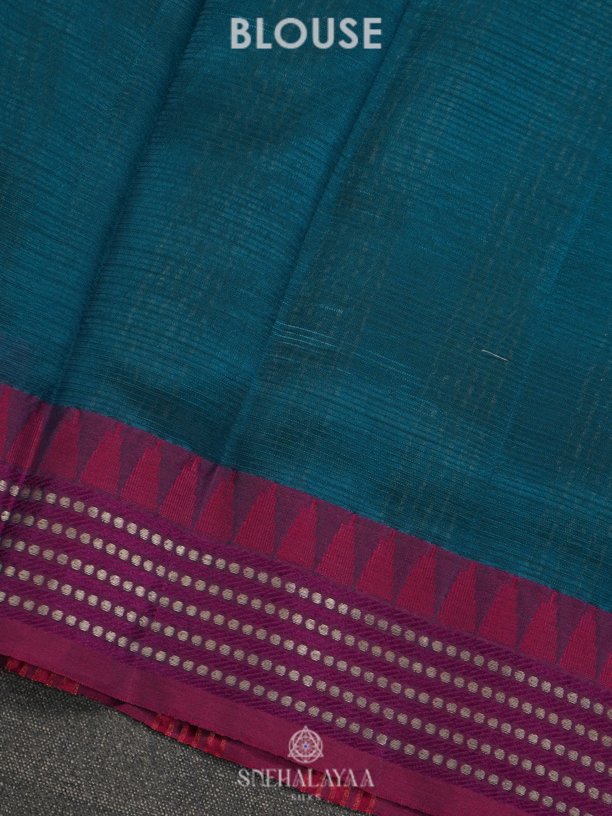 Peacock Blue Banaras Kora Silk Saree