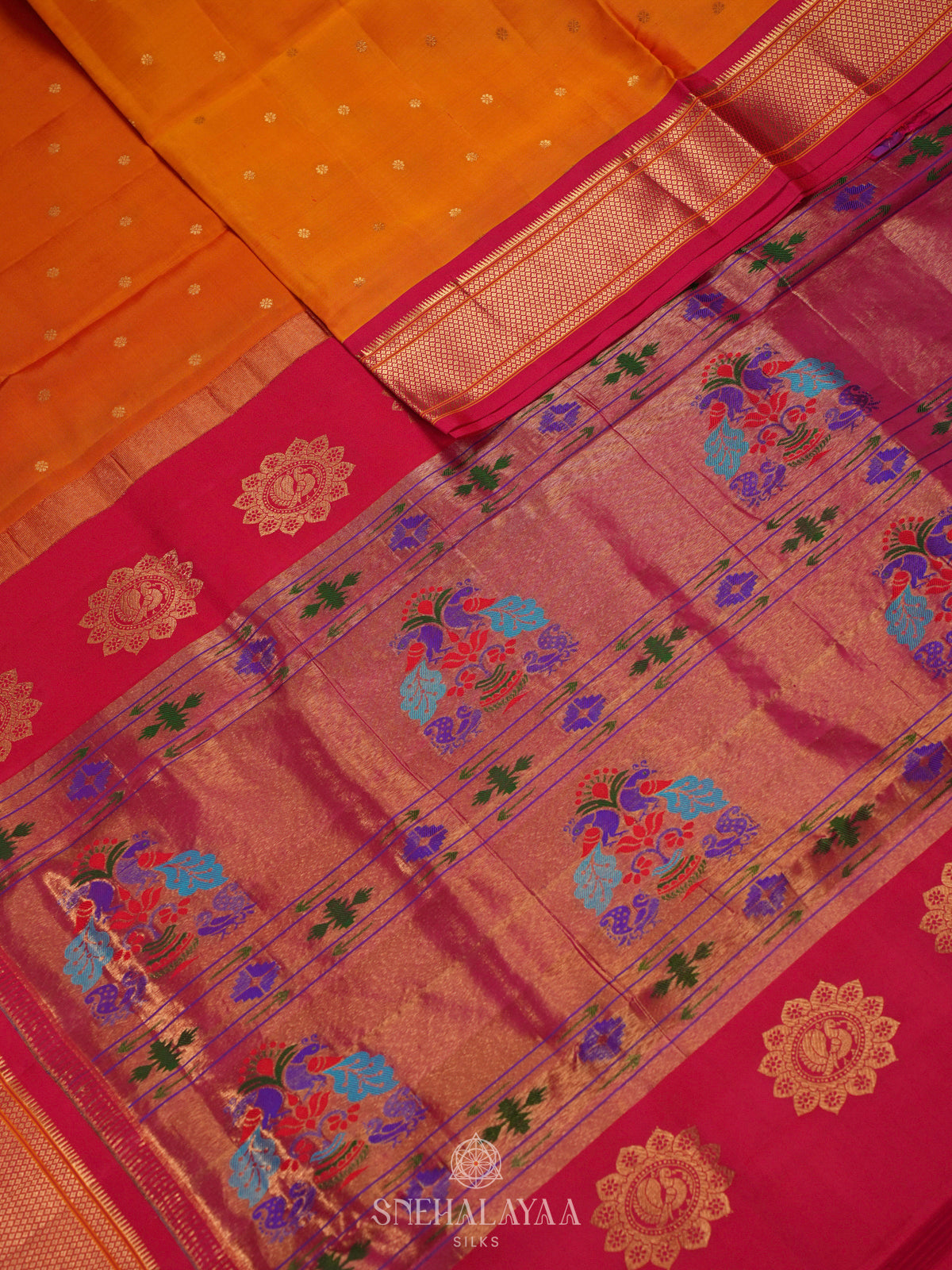 Orange Kanjivaram Silk Saree